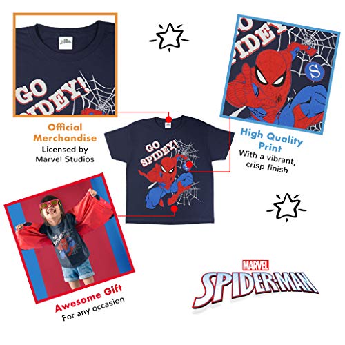 popgear-marvel-comics-spiderman-t-shirt-fille-bleu-marine-go-spidey image 6