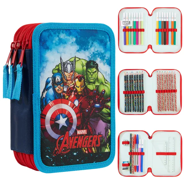 marvel-trousse-garnie-avengers-triple-zip-papeterie image 1