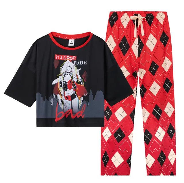 harley-quinn-ensemble-pyjama-long-femme-coton-dc-comics image 1