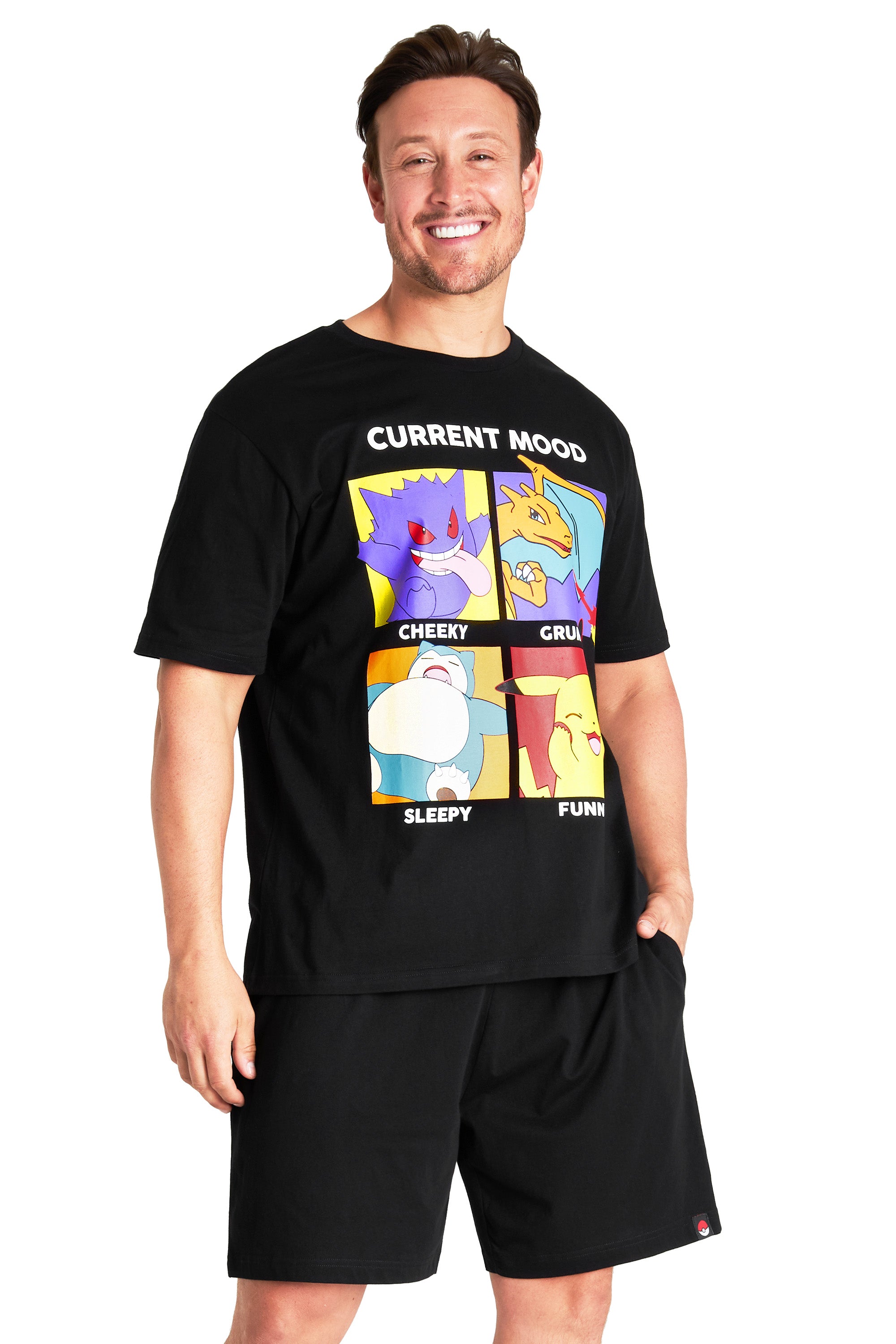 pok-mon-pyjama-homme-short-t-shirt-coton-t-pikachu image 1