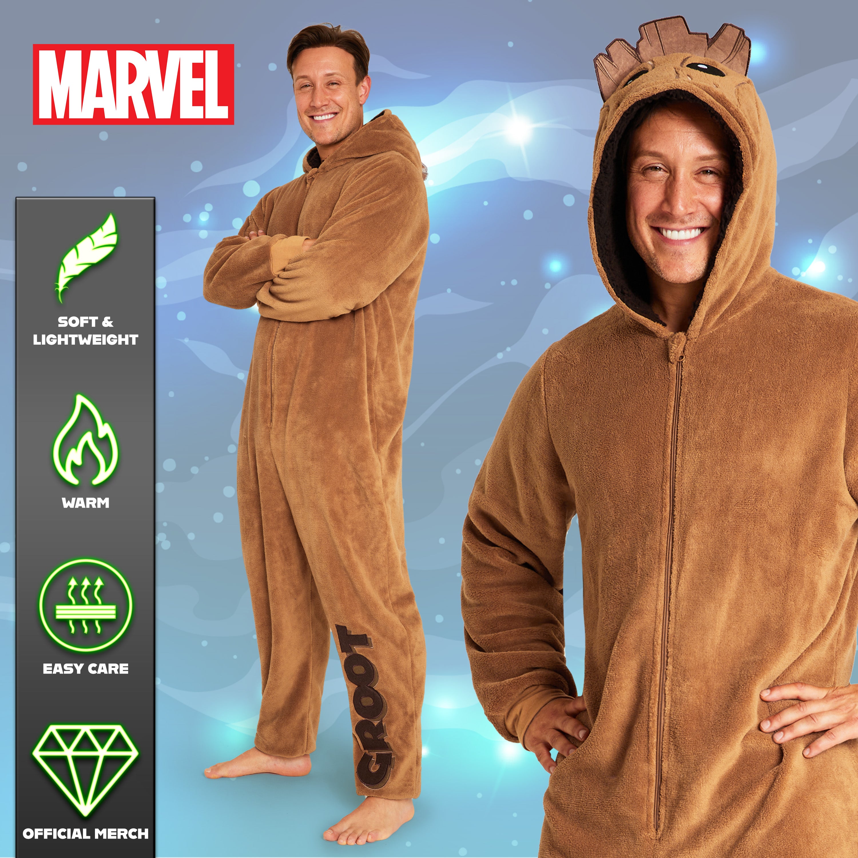 marvel-groot-grenouill-re-homme-polaire-capuche-taille-m image 5