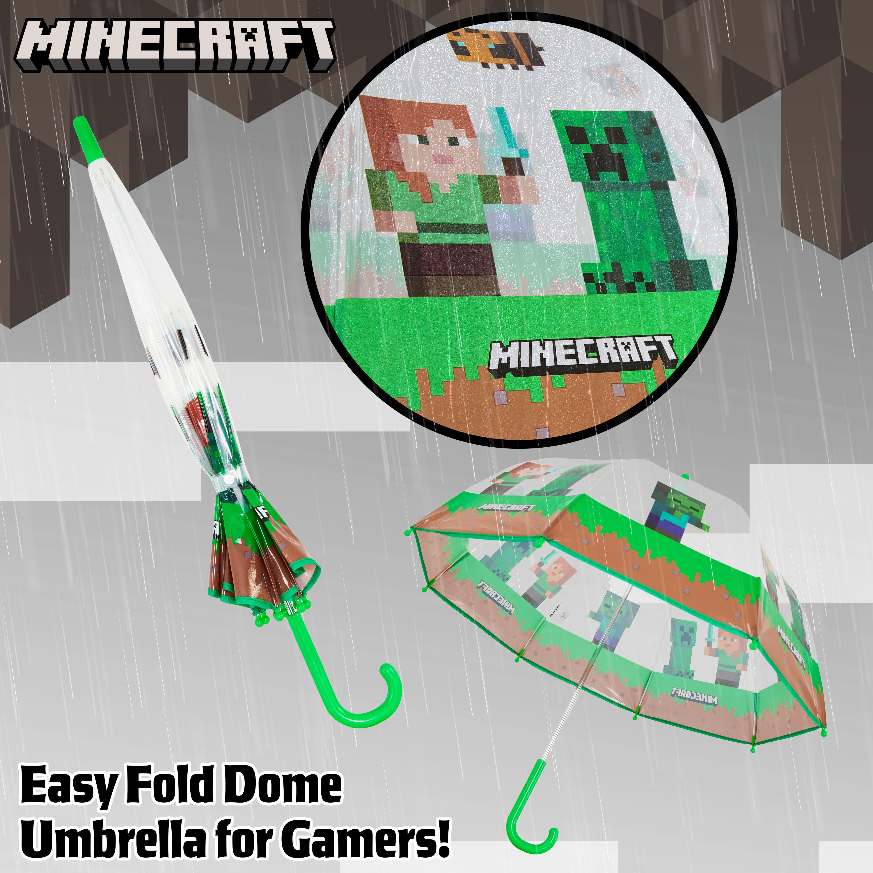 minecraft-parapluie-enfant-d-me-transparent-l-ger-coupe-vent image 4