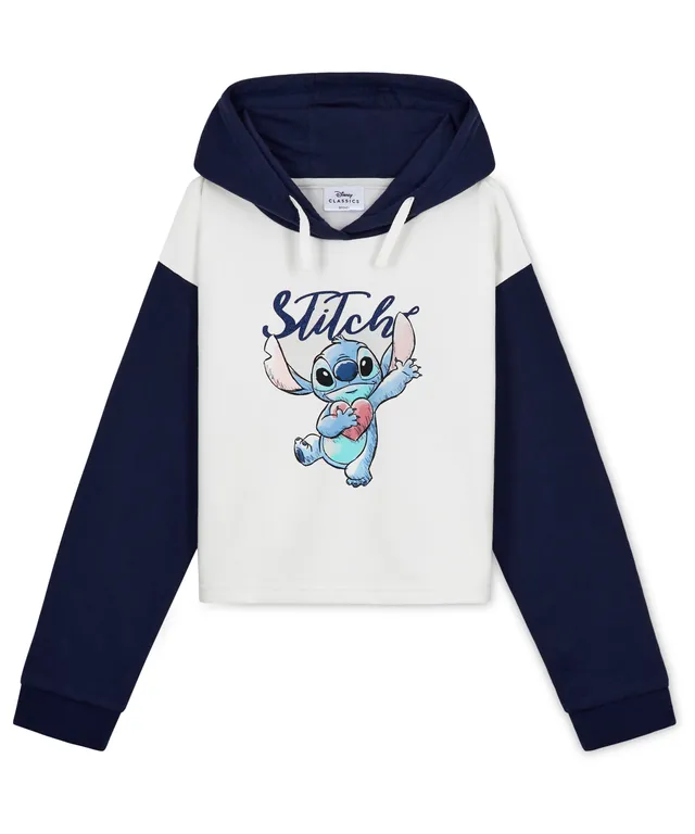 get-trend-girls-sweat-capuche-stitch-fille-blanc-marine image 1