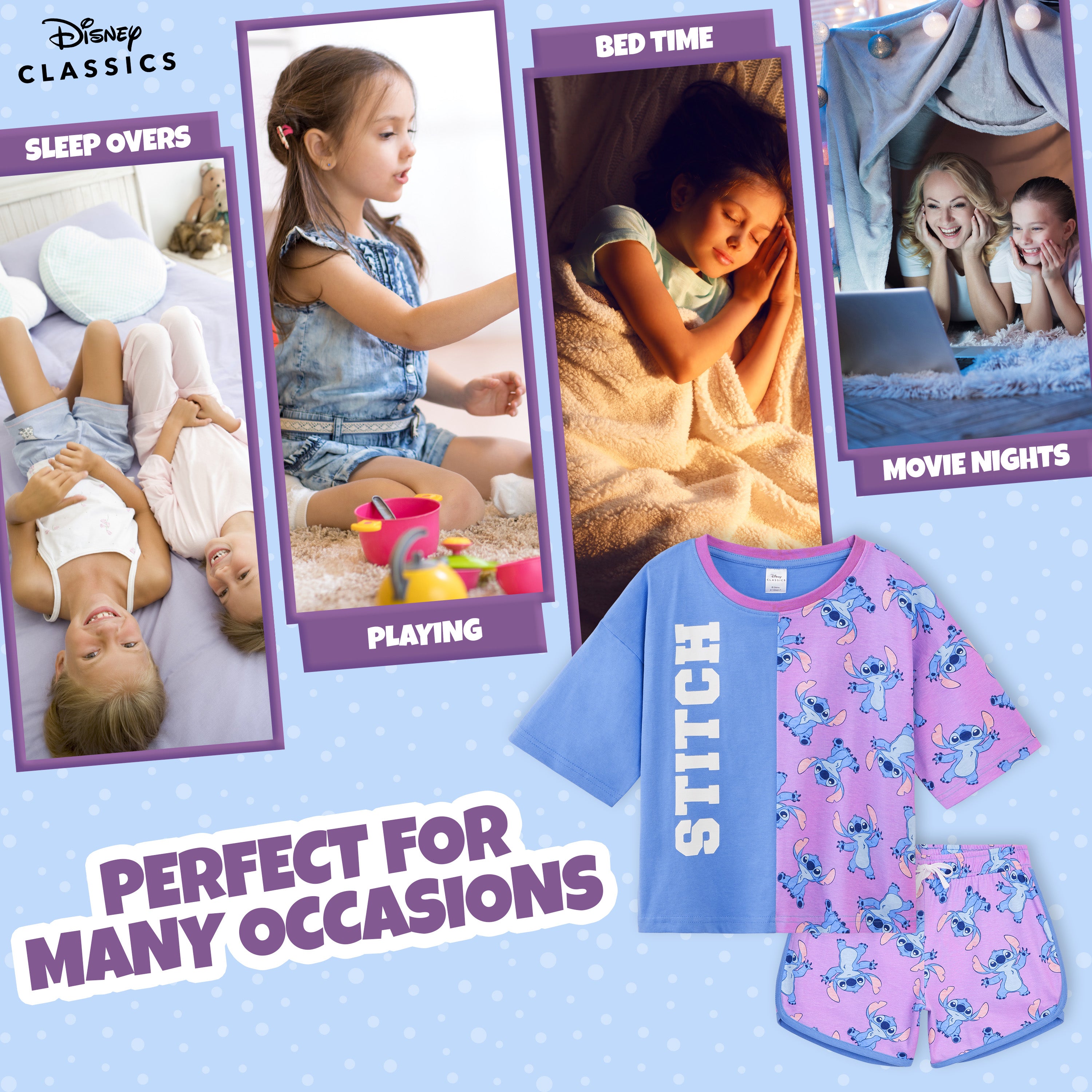 get-trend-girls-pyjama-short-stitch-disney-fille-coton-4-14-ans image 4