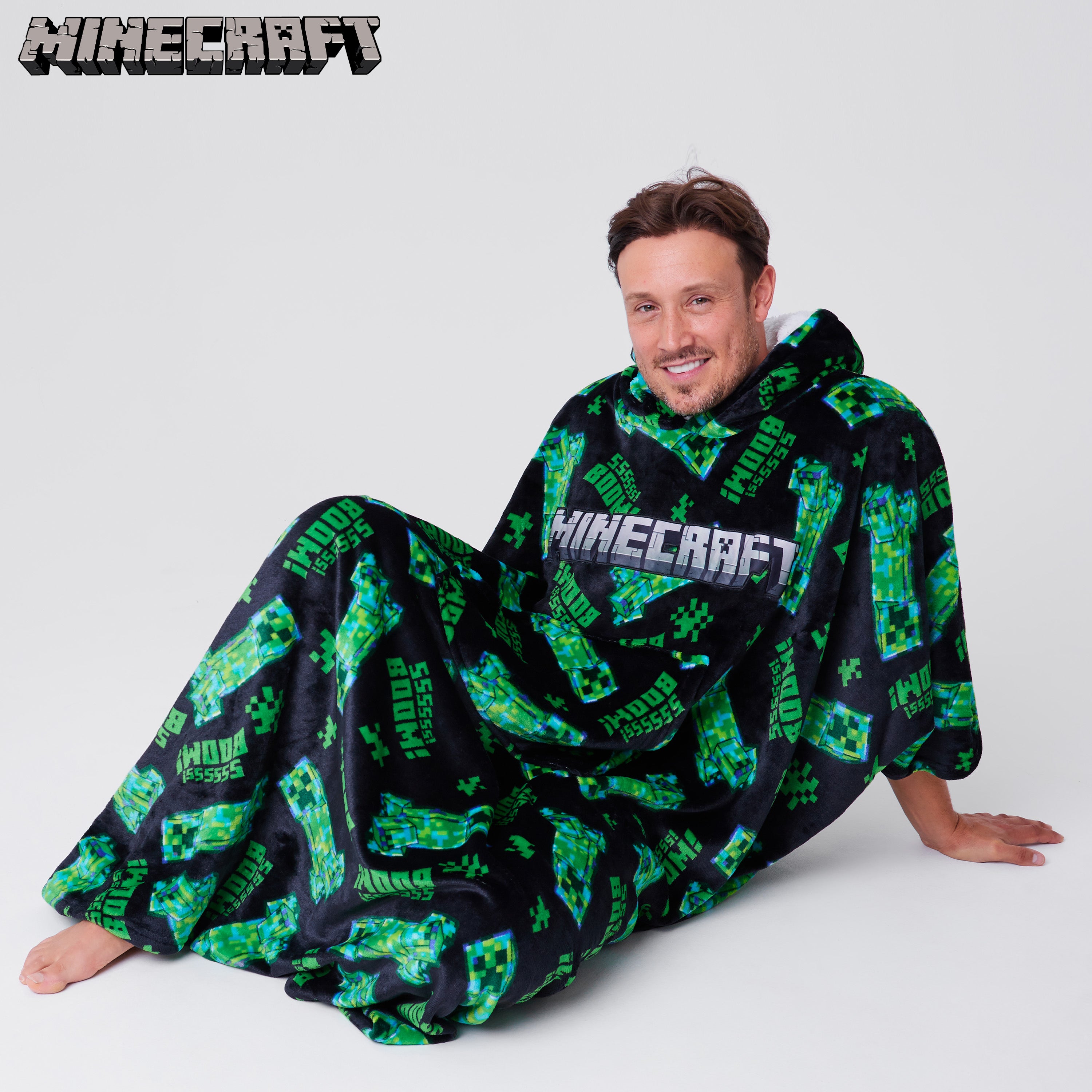 minecraft-sweat-plaid-hoodie-homme-ado-taille-unique-polaire image 4