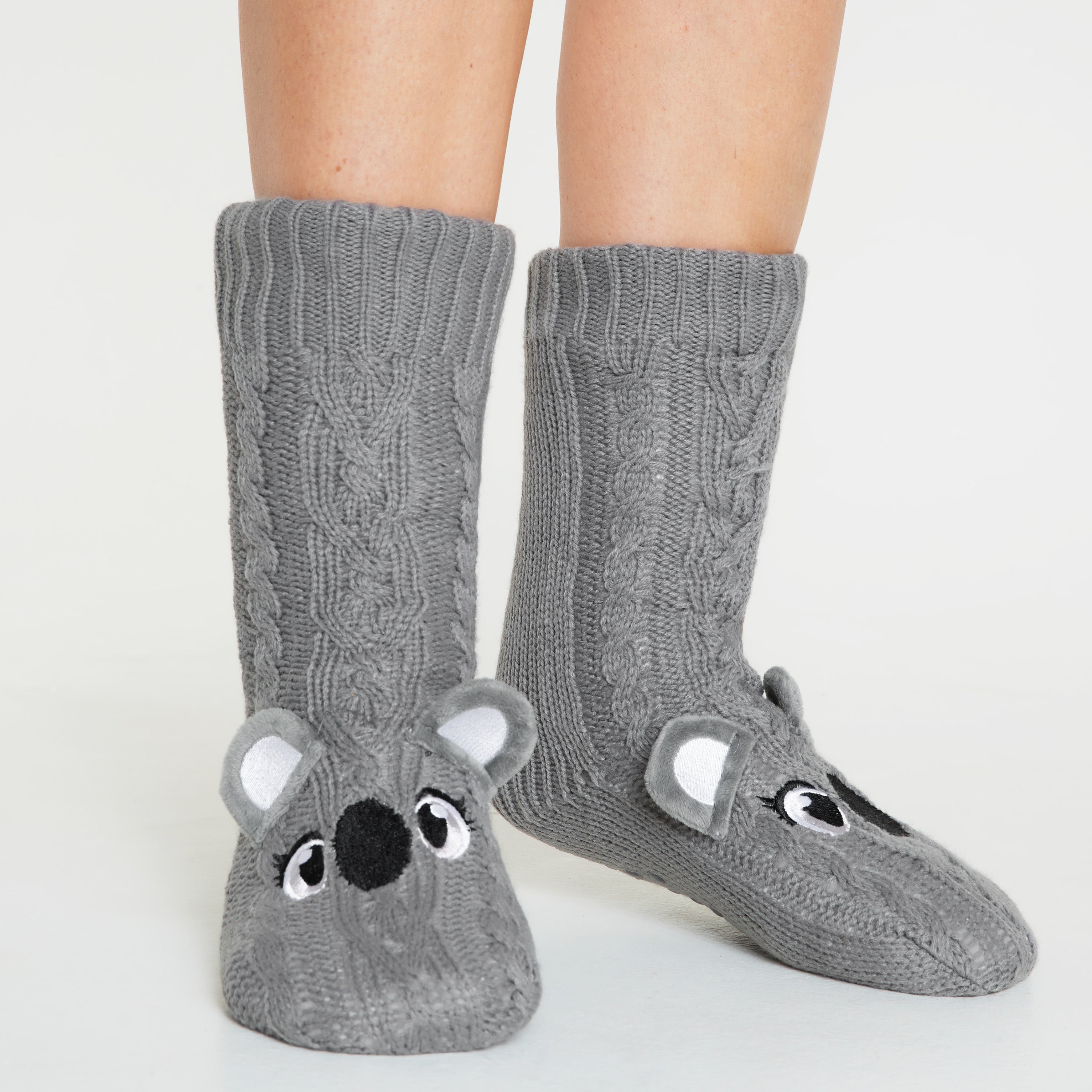 citycomfort-chaussettes-pilou-femme-koala-gris-antid-rapantes image 2
