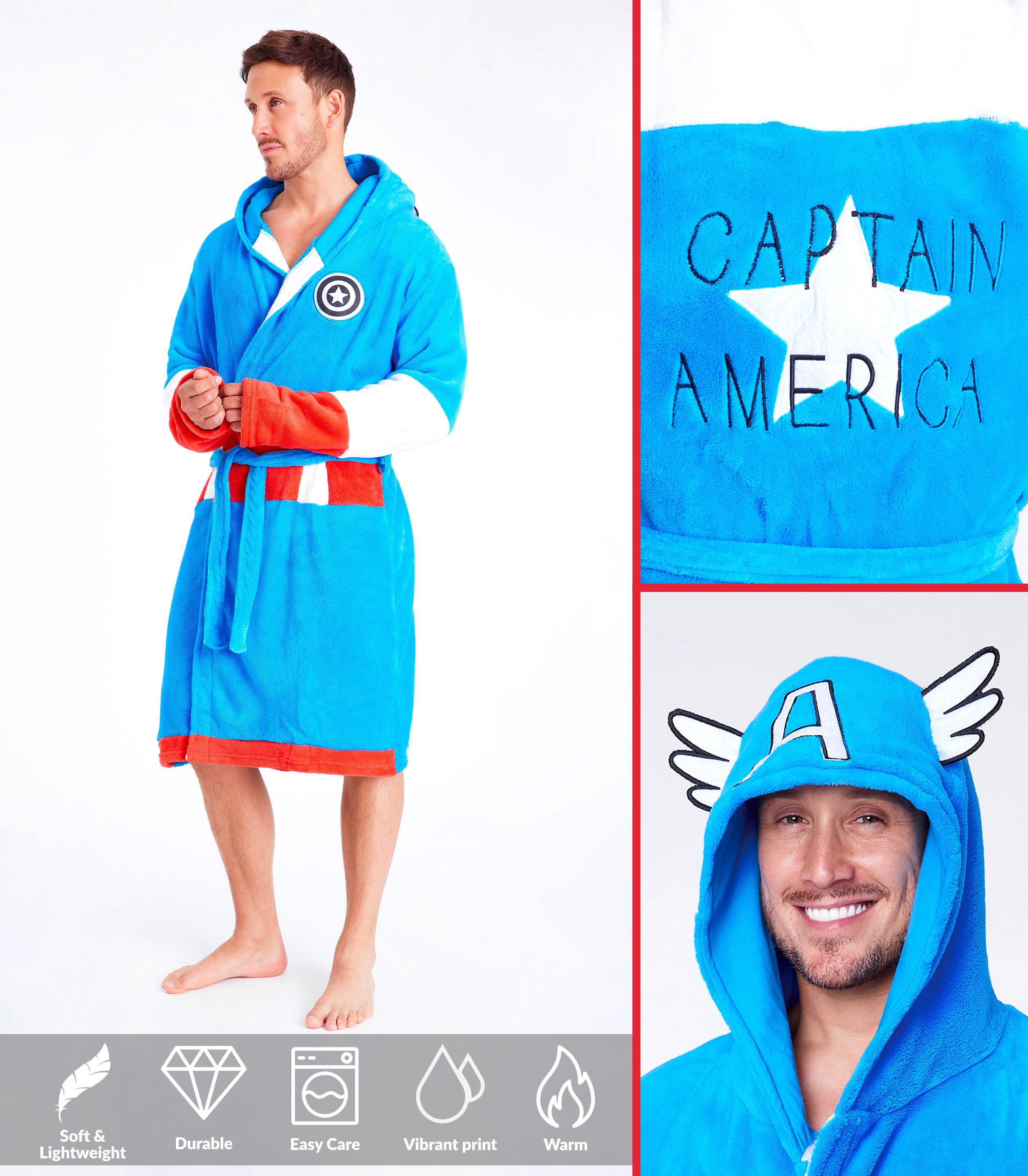 marvel-peignoir-homme-capuche-polaire-doux-taille-m image 3