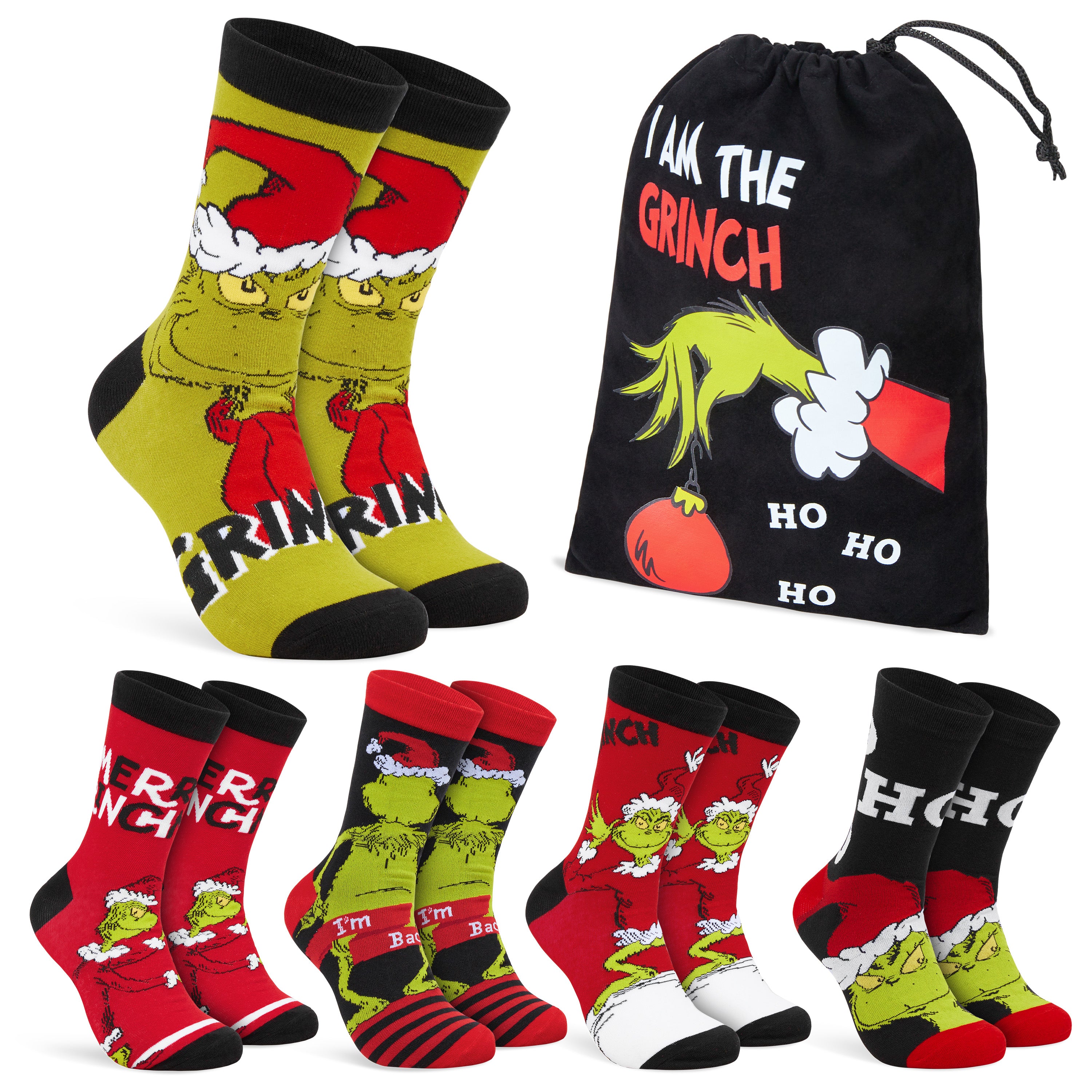 get-trend-men-chaussettes-grinch-homme-mi-mollet-lot image 1