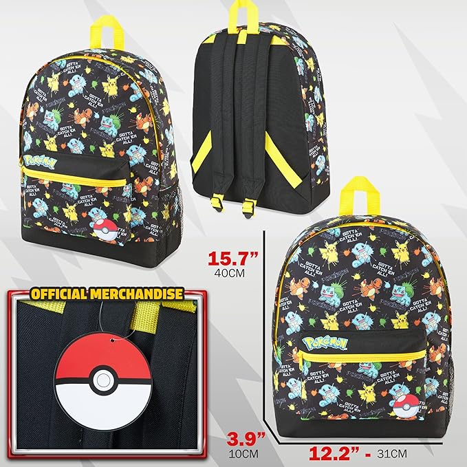 pok-mon-pikachu-sac-dos-enfant-poches-zipp-es-cole-2 image 4