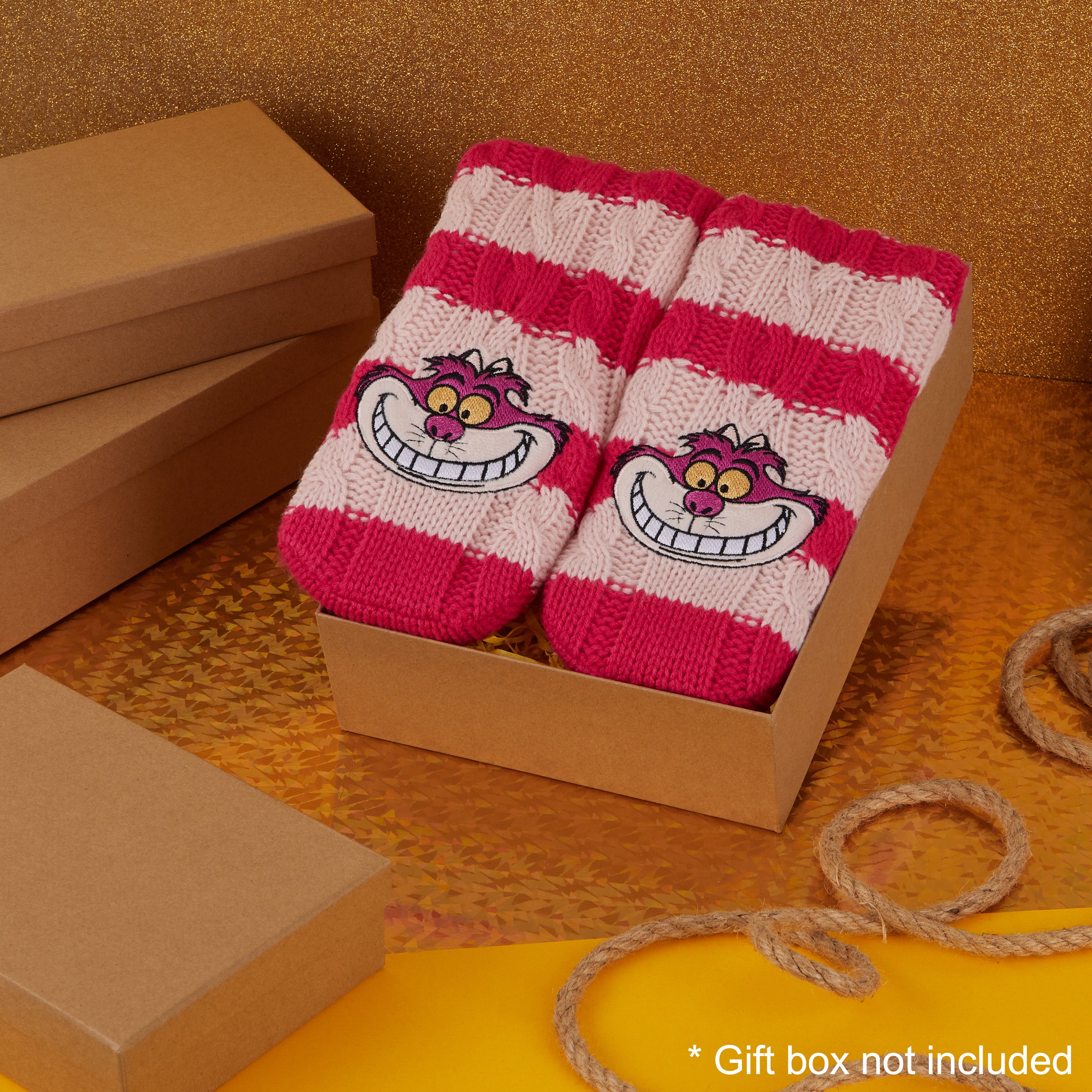 disney-cheshire-cat-chaussettes-pilou-femme-rose-fonc image 2