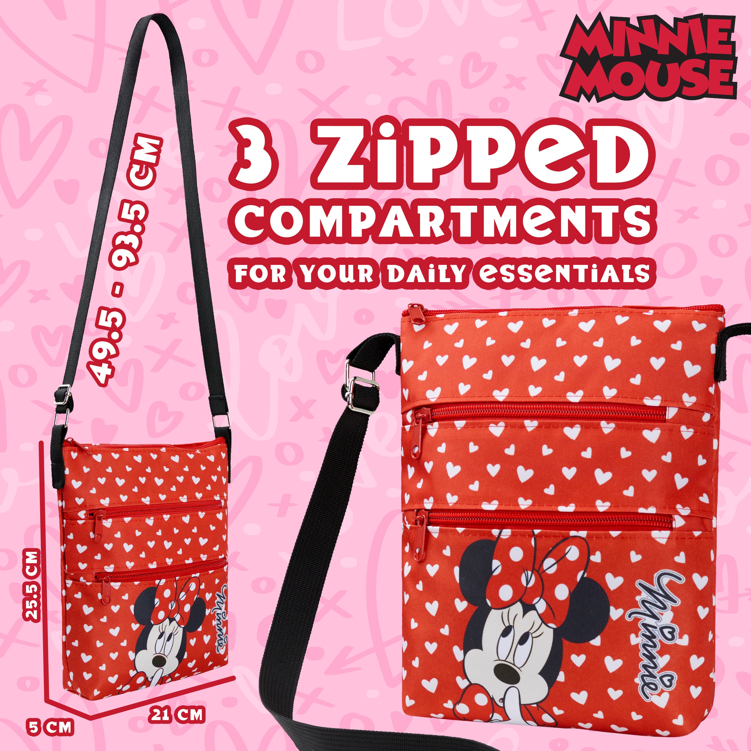 disney-minnie-sac-bandouli-re-fille-3-poches-zipp-es-r-glable image 6