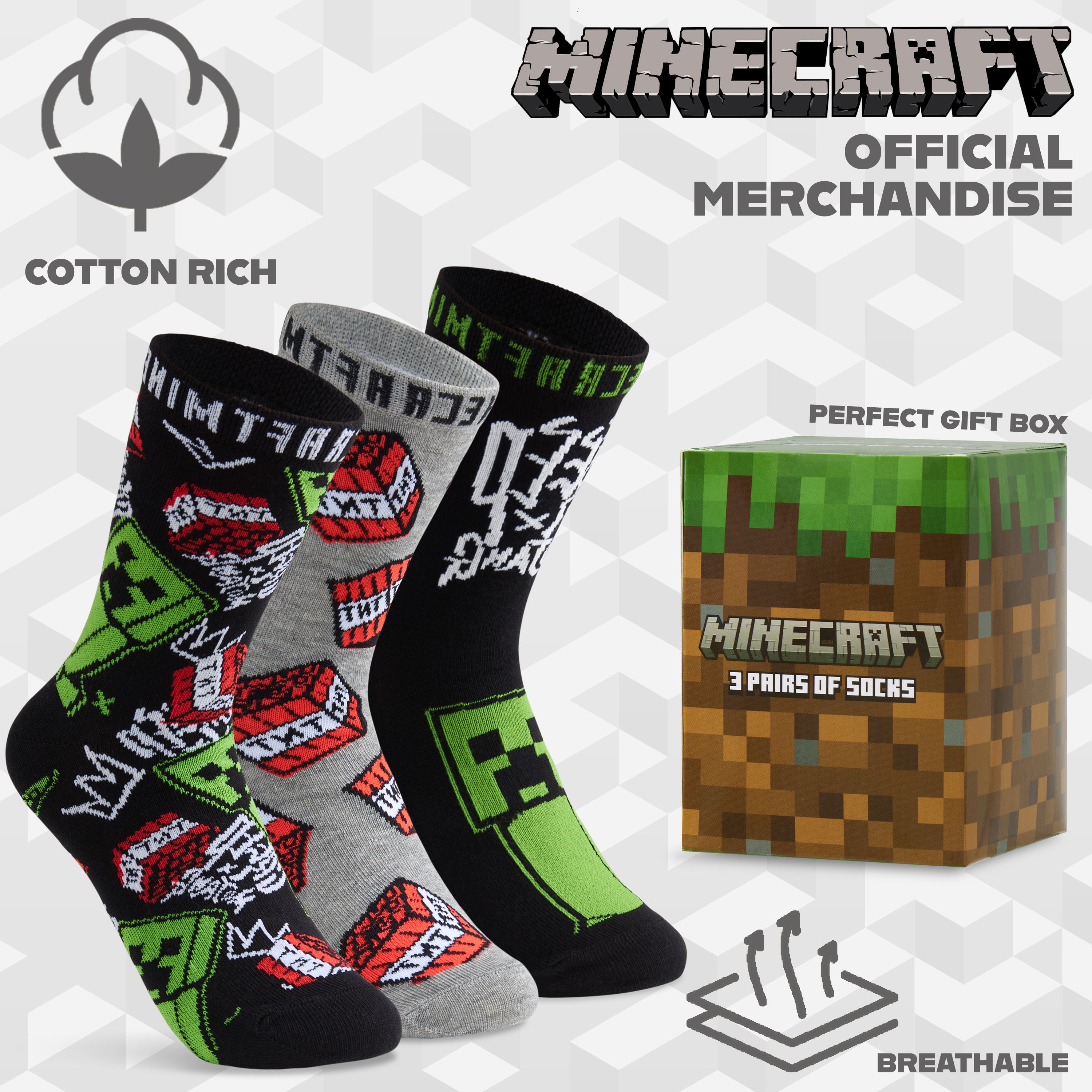 minecraft-chaussettes-gar-on-coton-lot-de-3-12-5-3-5-uk image 6