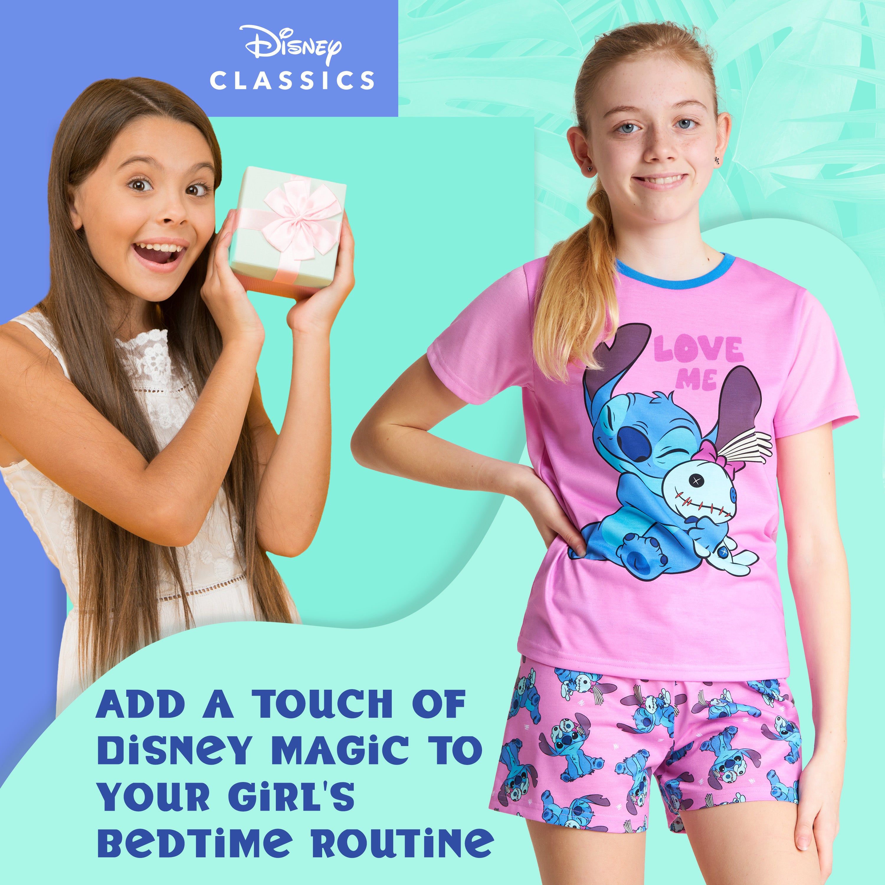 disney-stitch-pyjama-fille-court-short-t-shirt-7-14-ans image 3