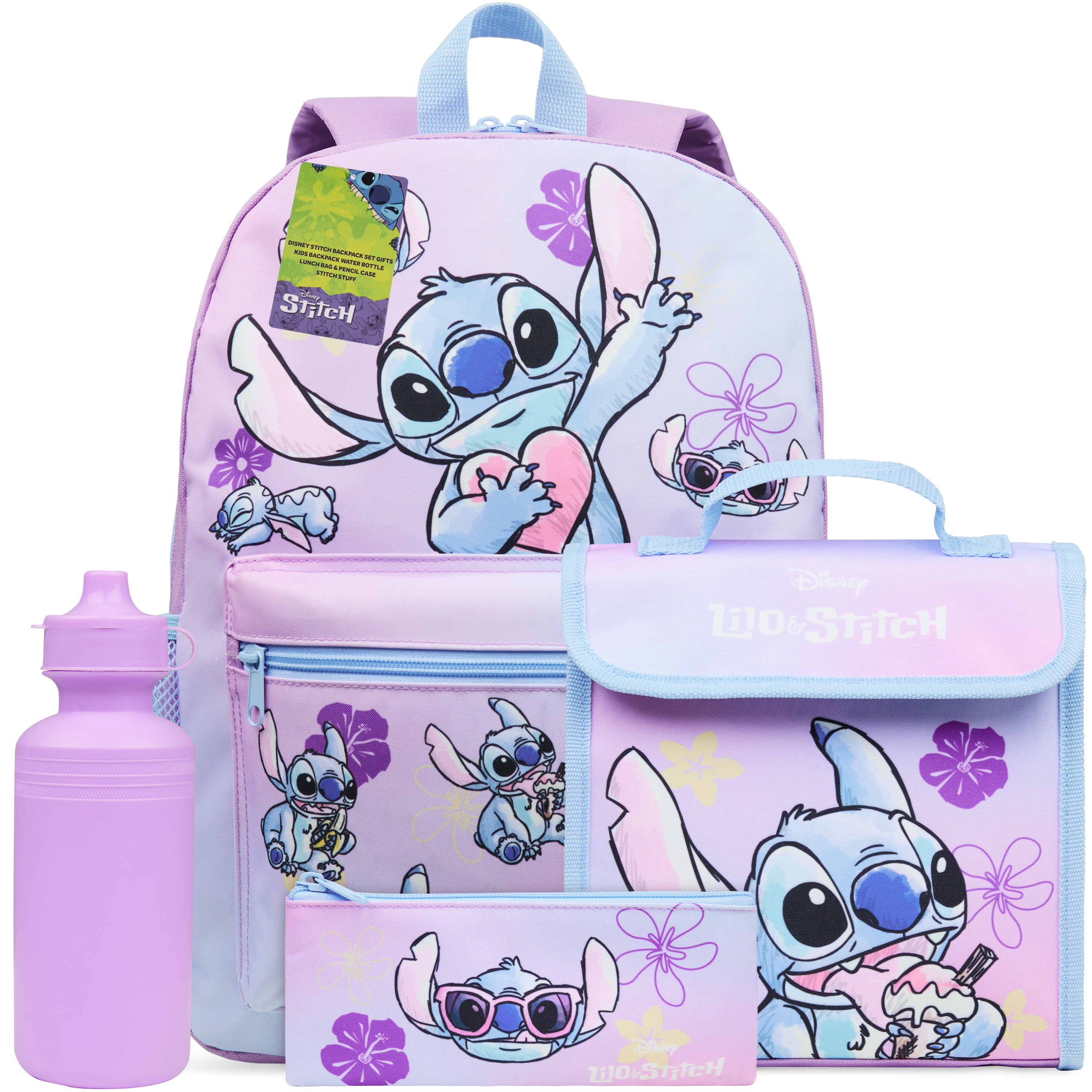 disney-stitch-sac-dos-4-pi-ces-gourde-500ml image 1