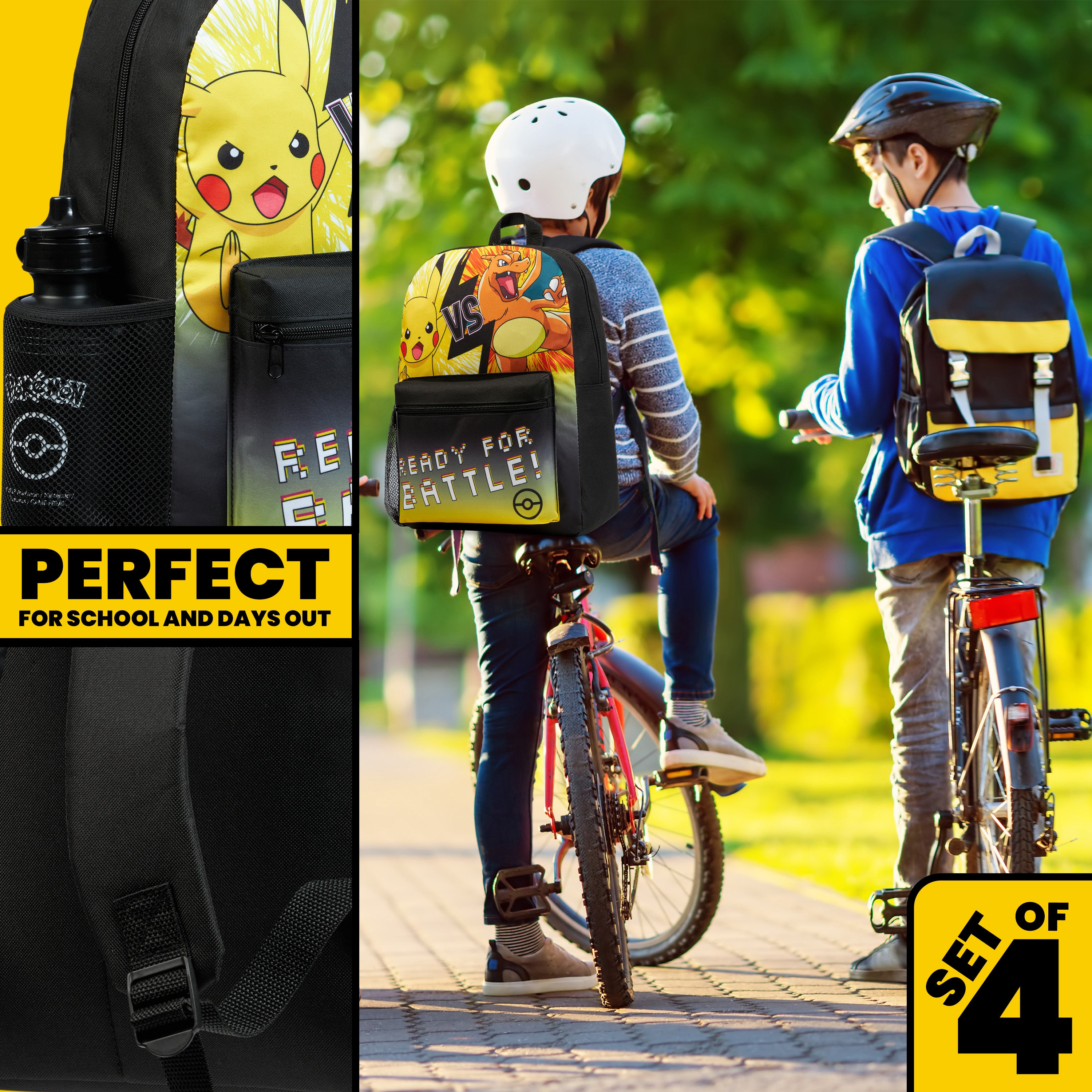 pok-mon-sac-dos-ensemble-scolaire-4-pi-ces-noir-jaune image 6
