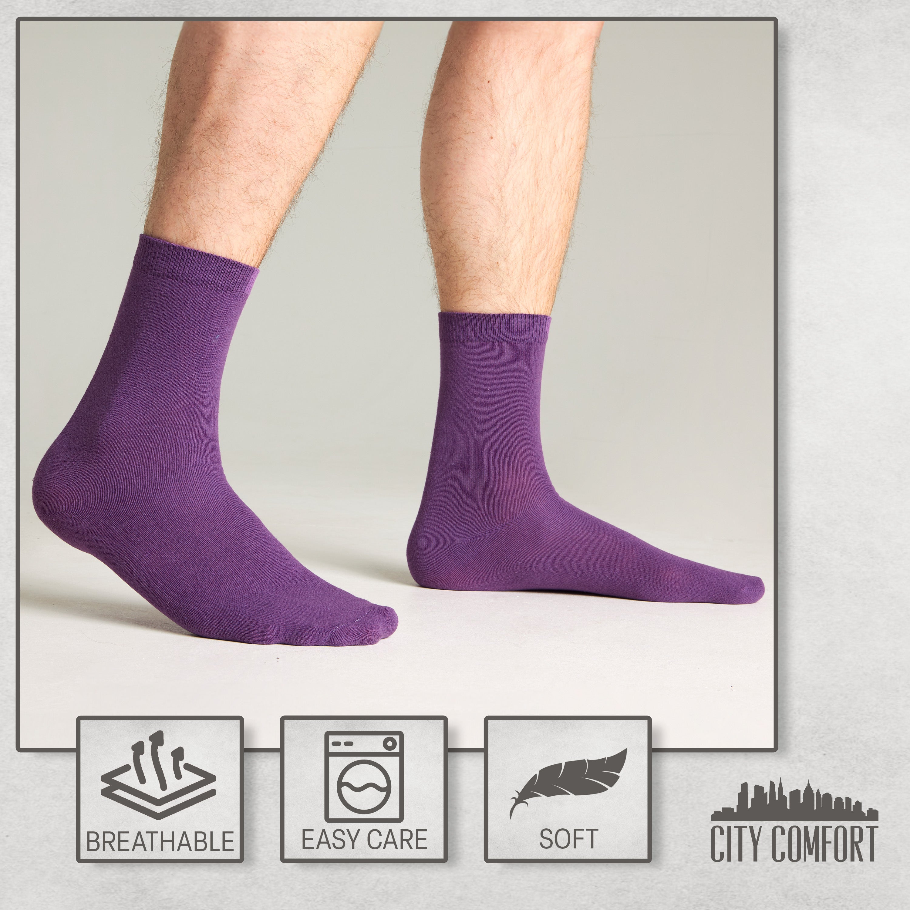 citycomfort-chaussettes-homme-coton-lot-de-6-respirantes image 5