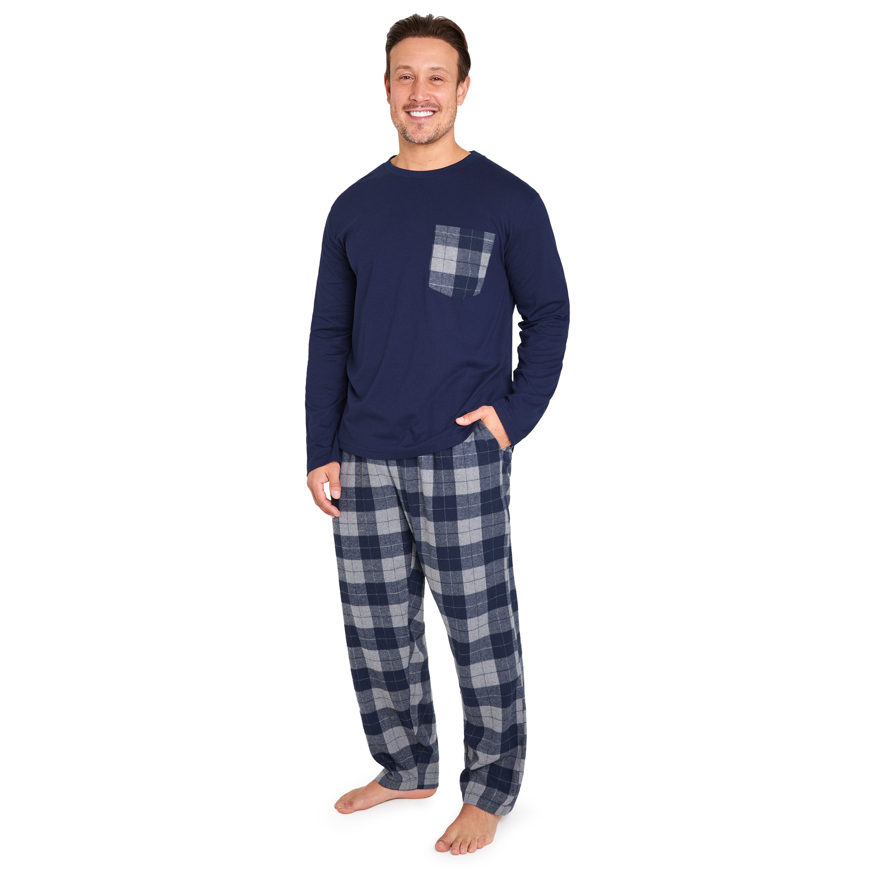 citycomfort-pyjama-homme-long-gris-manches-longues image 7