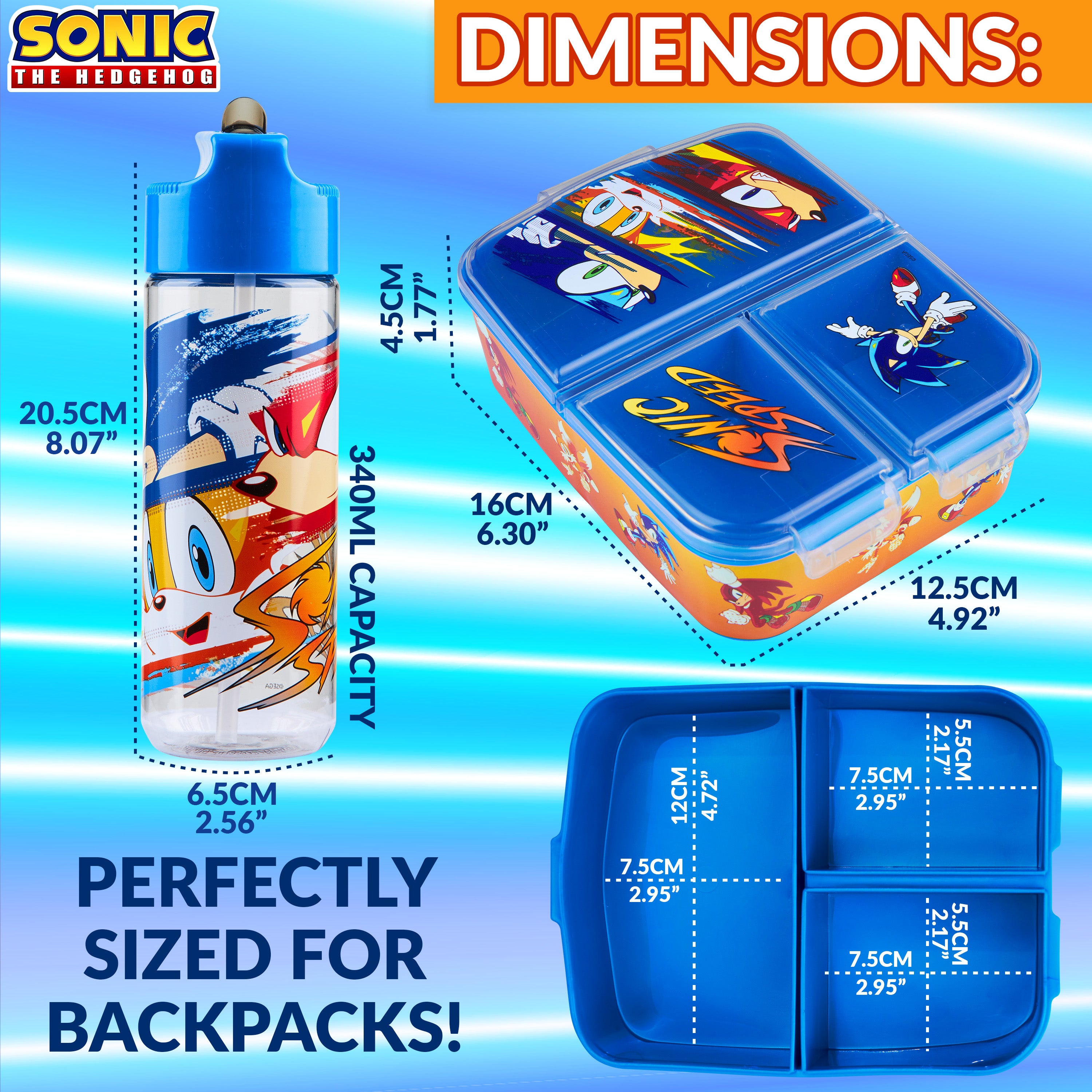 sonic-lunchbox-3-compartiments-gourde-340-ml-enfant image 6