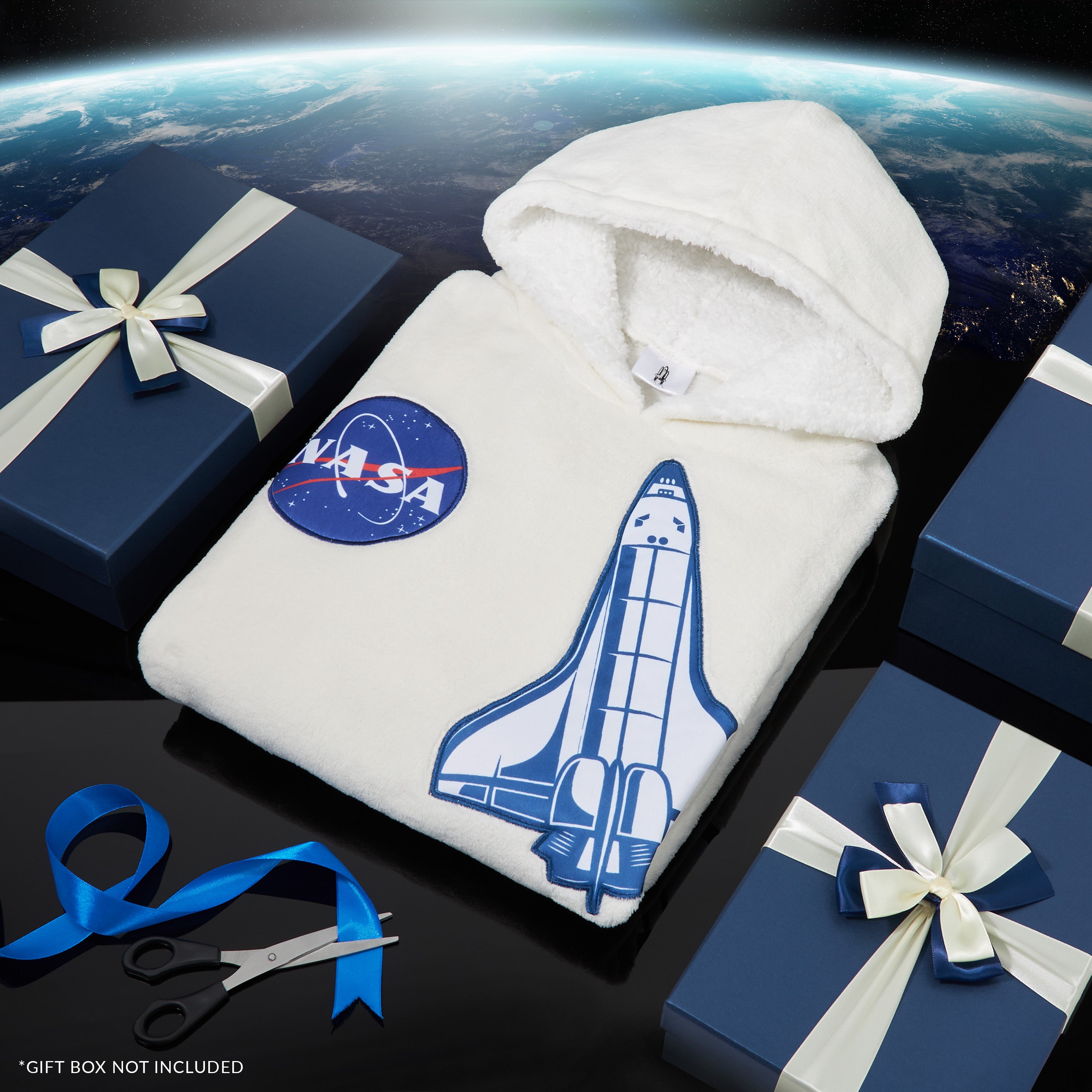 get-trend-nasa-sweat-plaid-capuche-blanc-oversize-polaire image 2