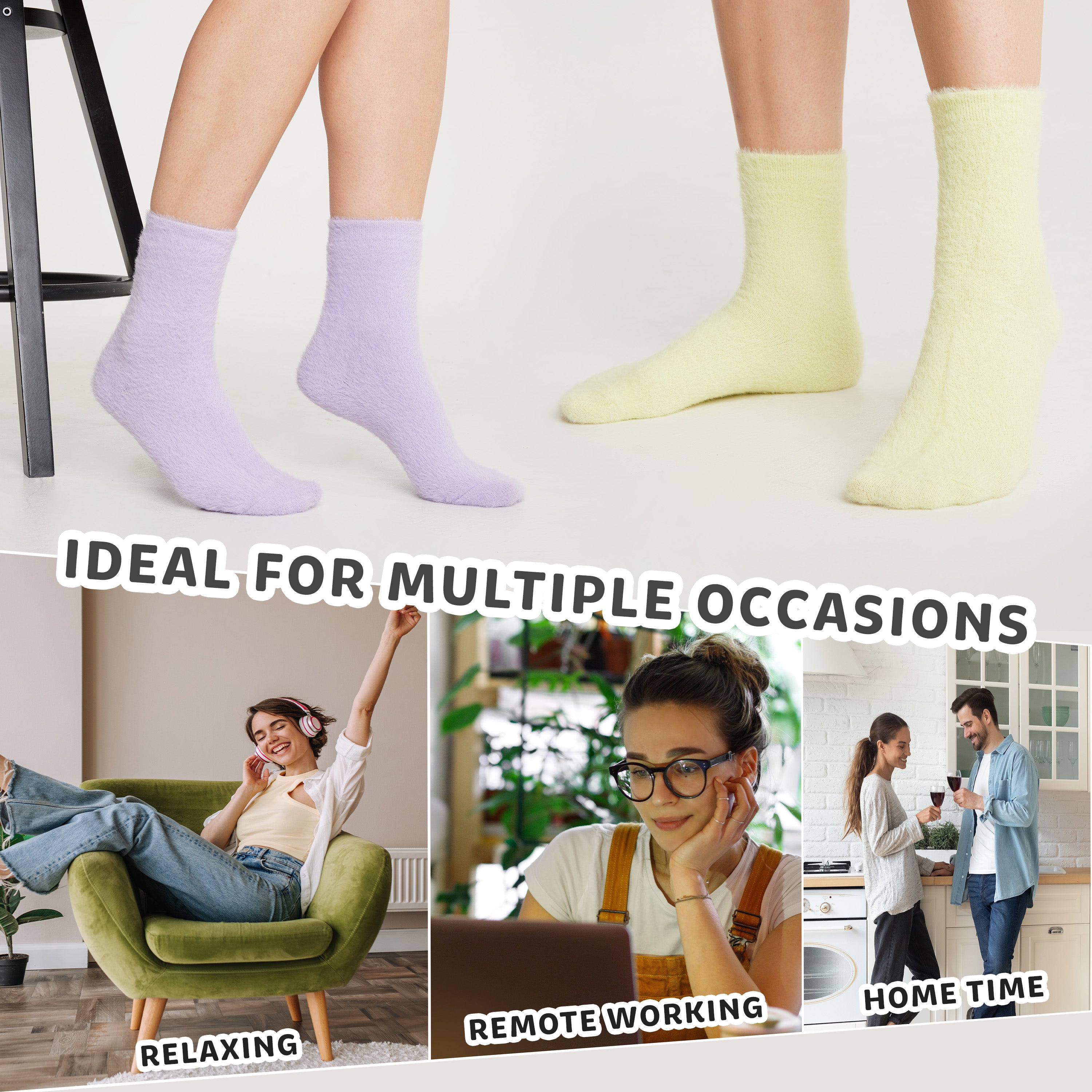 citycomfort-chaussettes-pilou-femme-x6-multicolore image 3