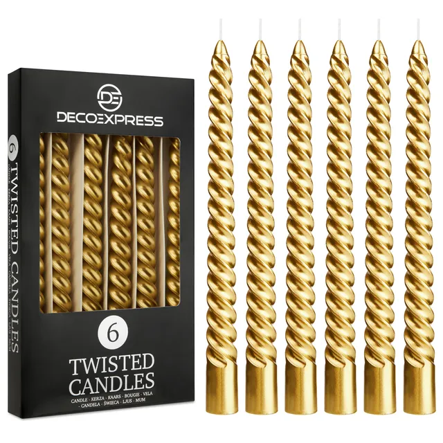 deco-express-bougies-torsad-es-or-lot-de-3-non-parfum-es image 1