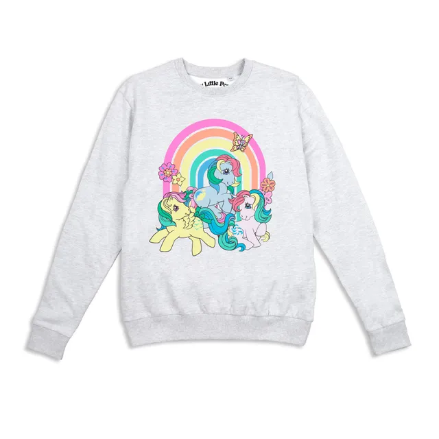 my-little-pony-rainbow-pony-sweatshirt-femme-gris-chin-m image 1