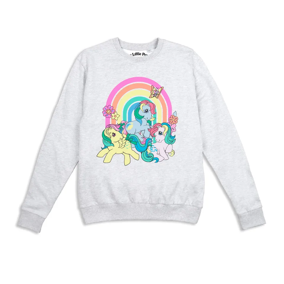 my-little-pony-rainbow-pony-sweatshirt-femme-gris-chin-m image 1