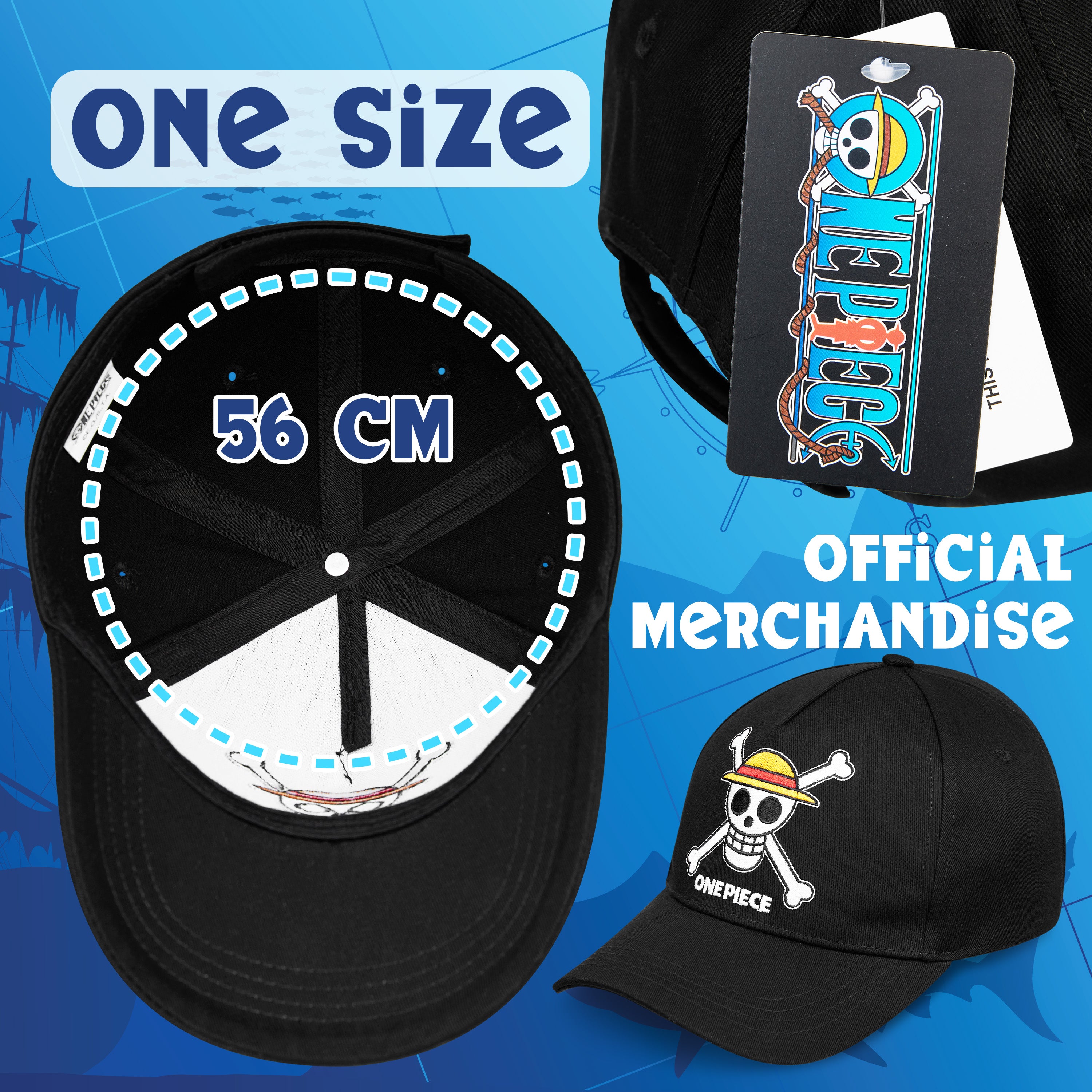 one-piece-casquette-enfant-baseball-noire-l-g-re-sangle-r-glable image 6