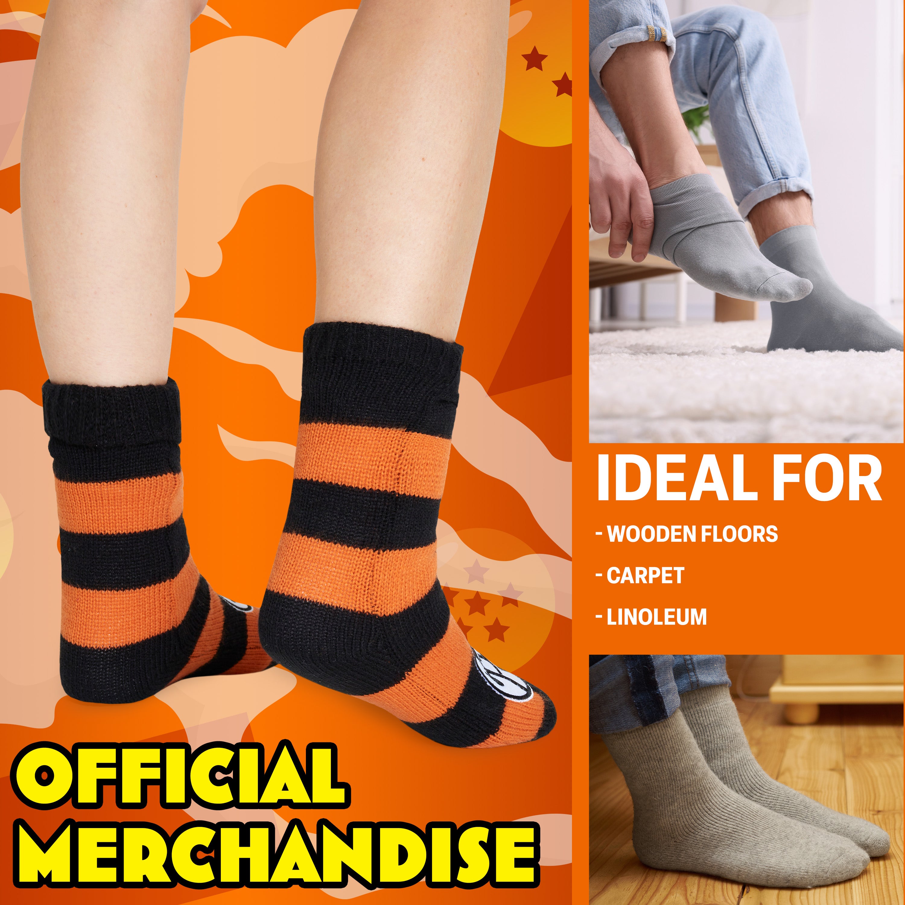 dragon-ball-z-chaussettes-pilou-gar-on-noir-et-orange image 5