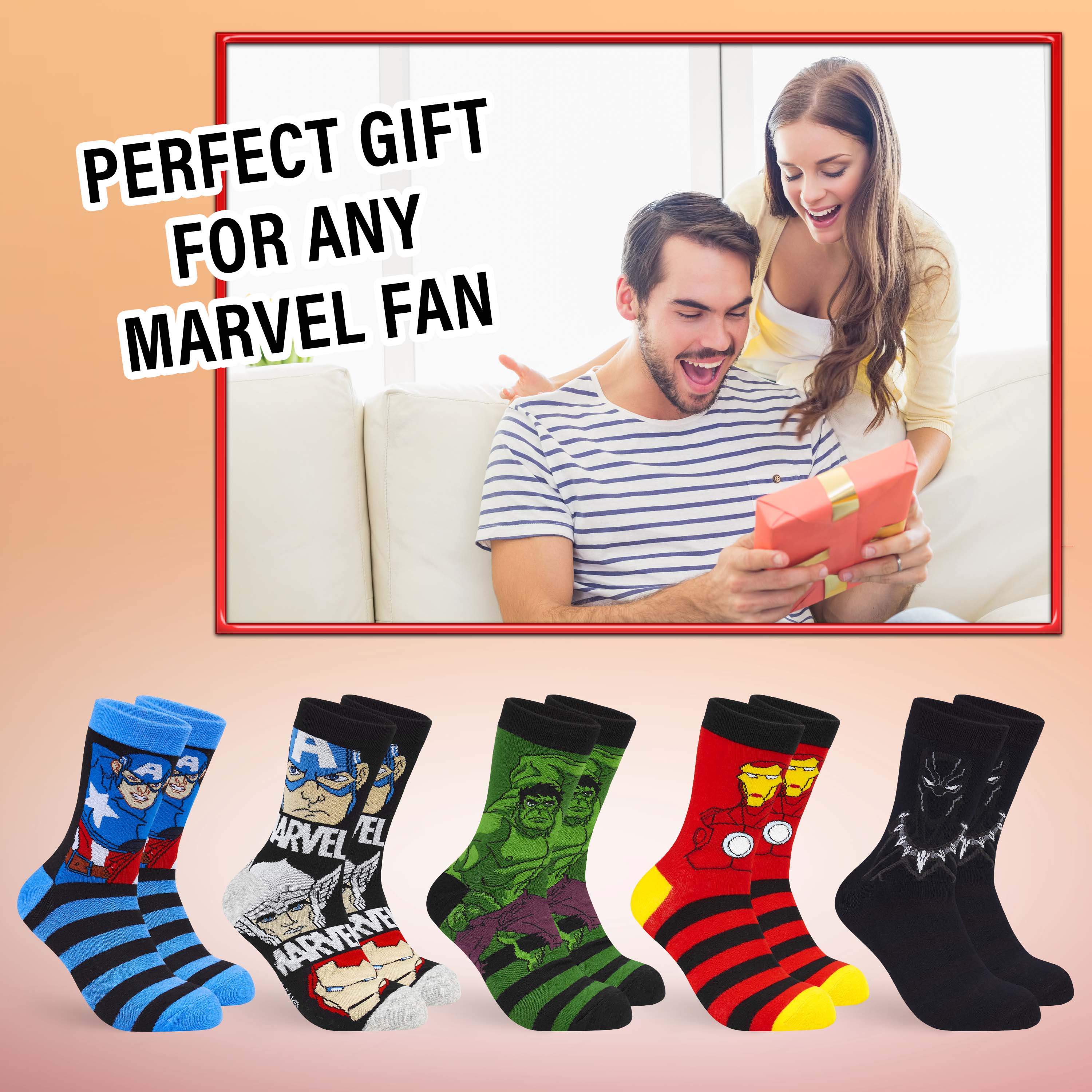 marvel-chaussettes-homme-mi-mollet-lot-5-respirant image 6