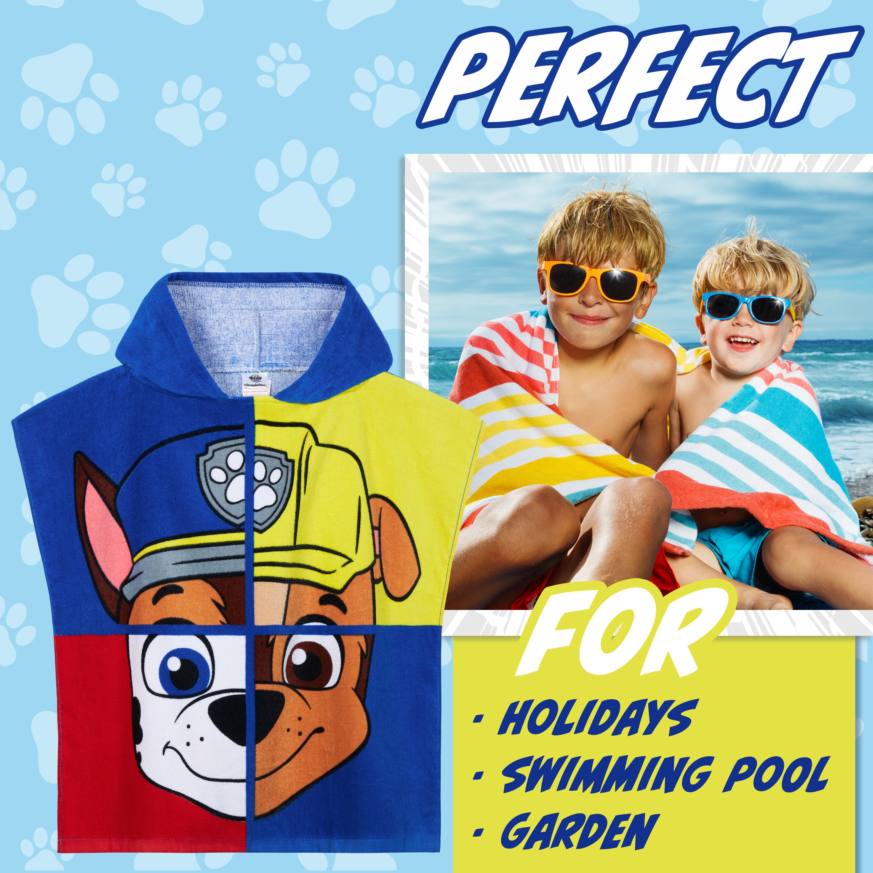 pat-patrouille-serviette-capuche-enfant-poncho-bleu-2-6-ans image 2