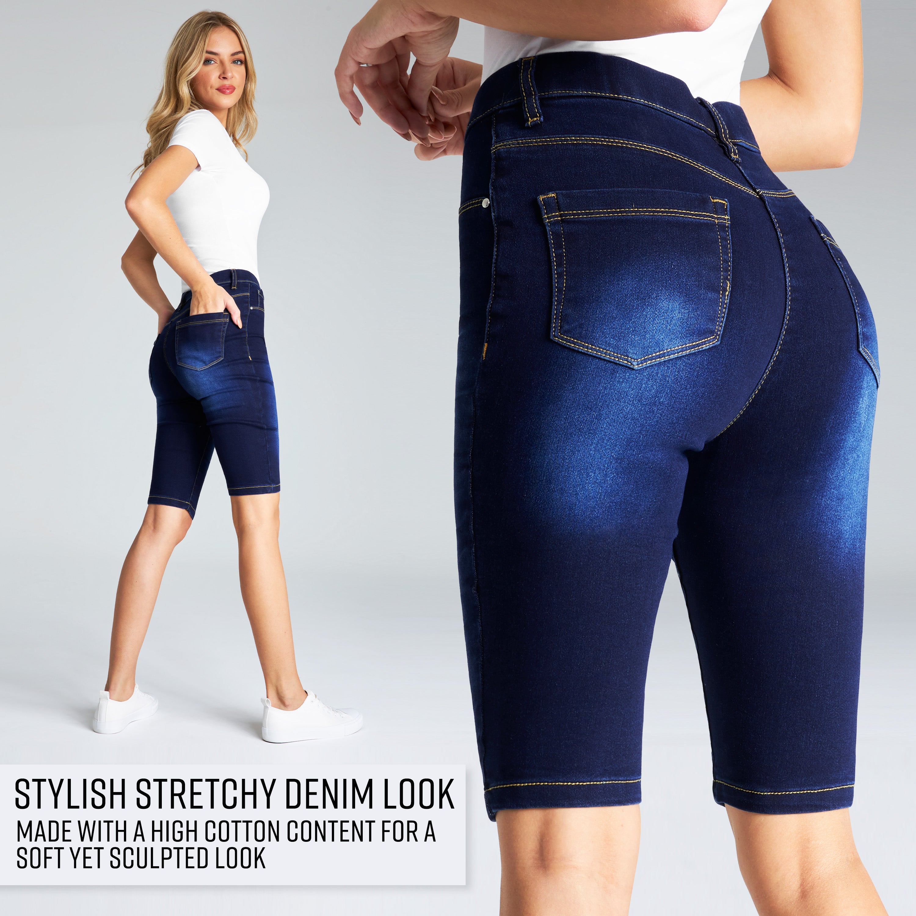 get-trend-citycomfort-short-jegging-femme-denim-bleu-fonc image 4