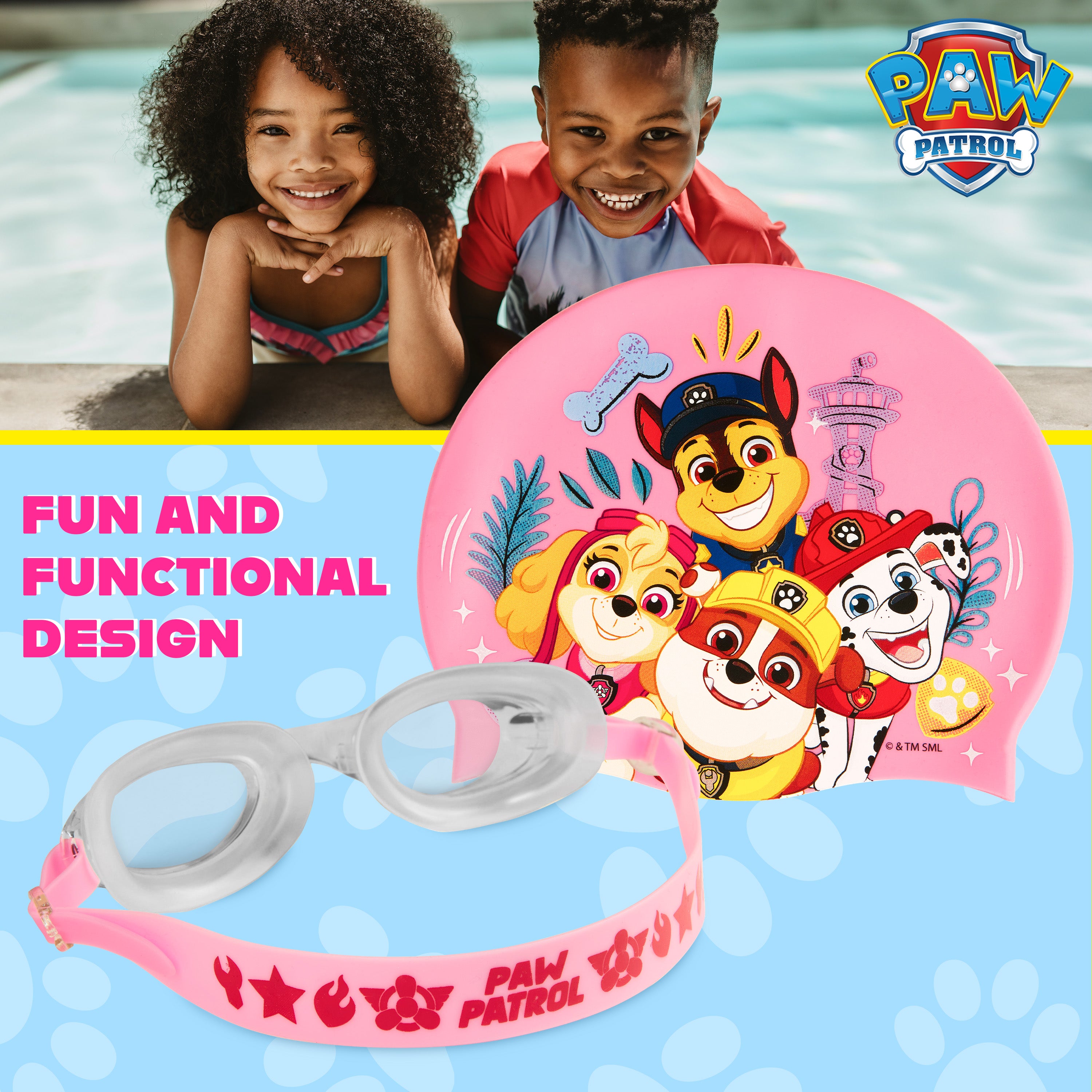pat-patrouille-lunettes-de-piscine-enfant-bonnet-rose-3-6-ans image 6
