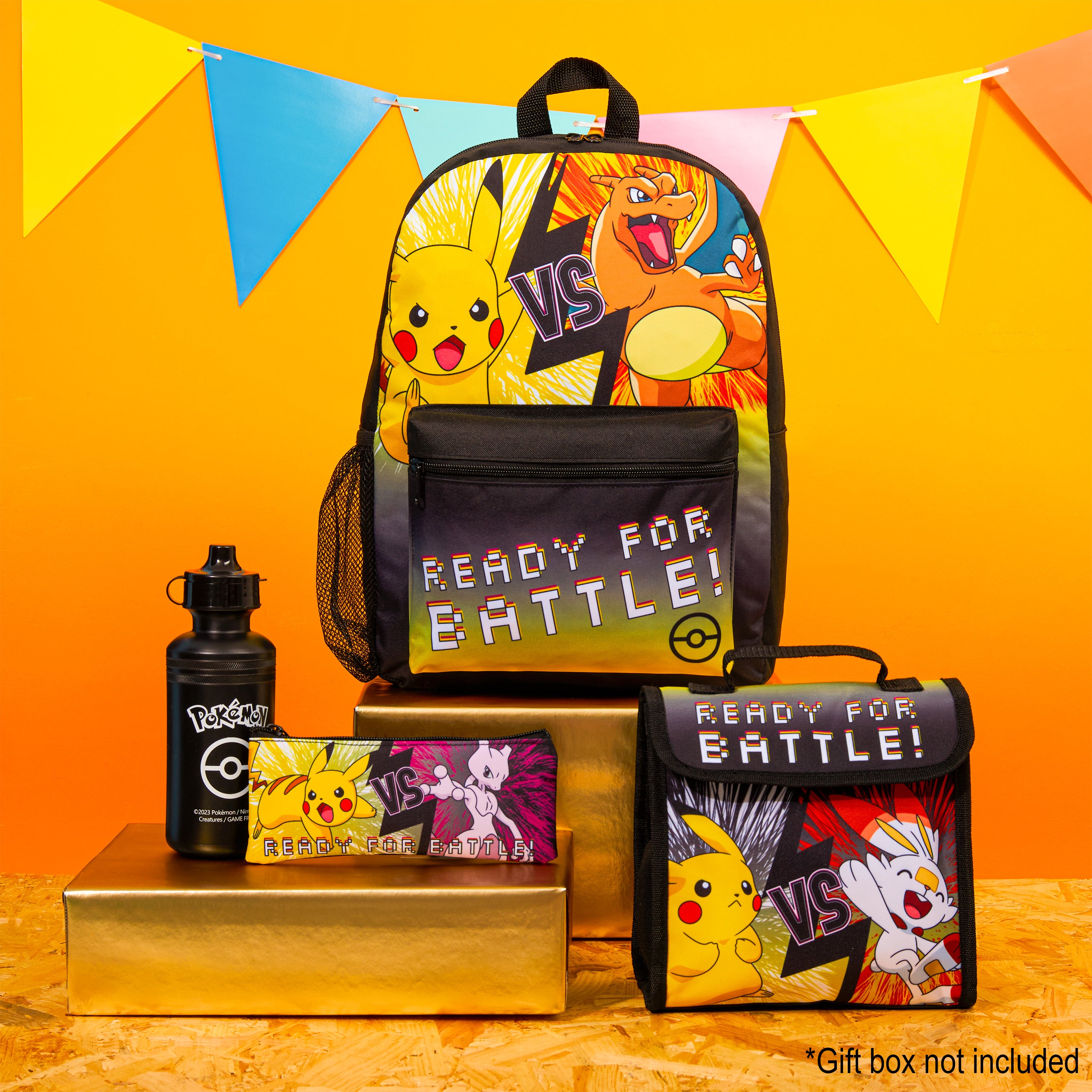 pok-mon-sac-dos-ensemble-scolaire-4-pi-ces-noir-jaune image 2