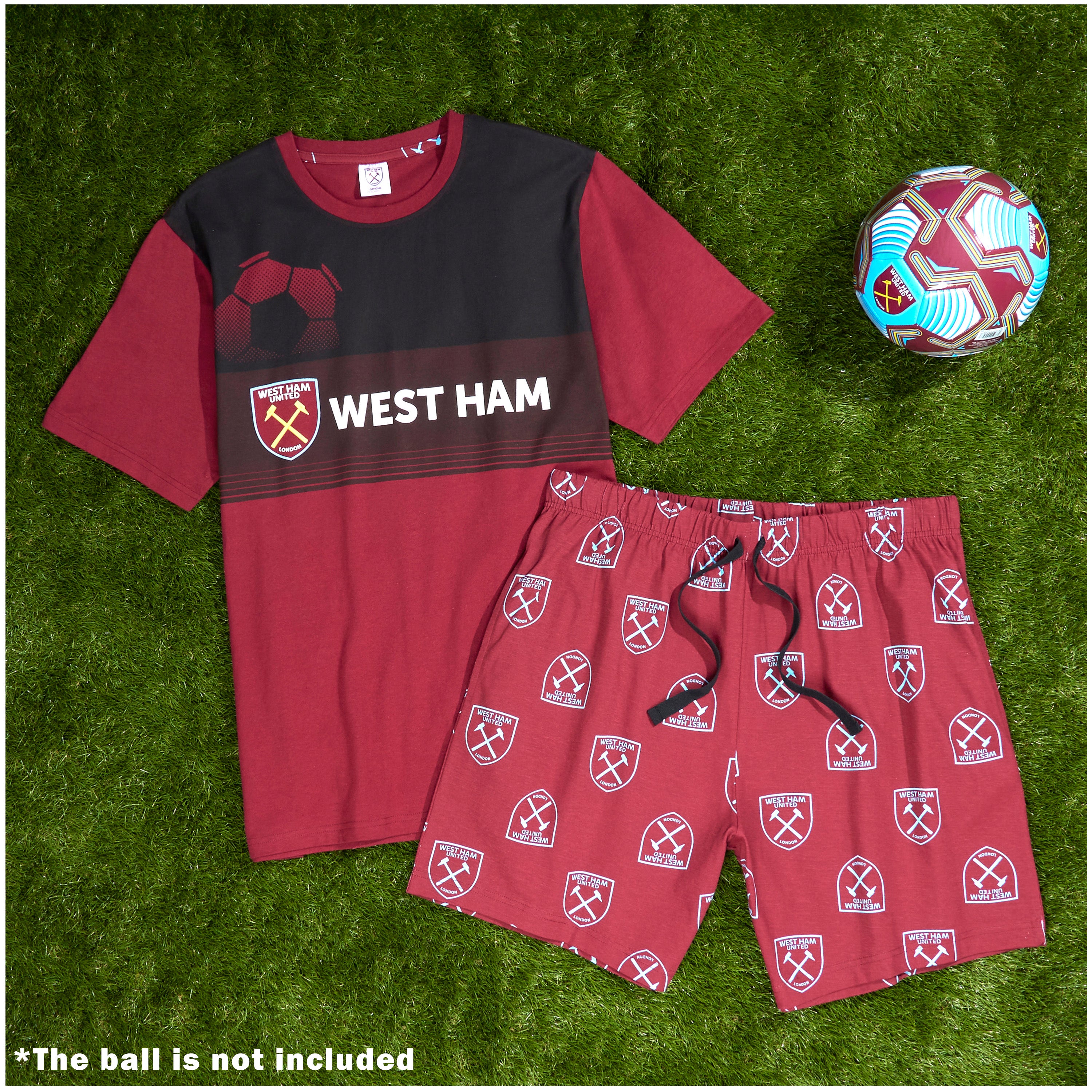 west-ham-pyjama-short-homme-100-coton-t-shirt-short image 2