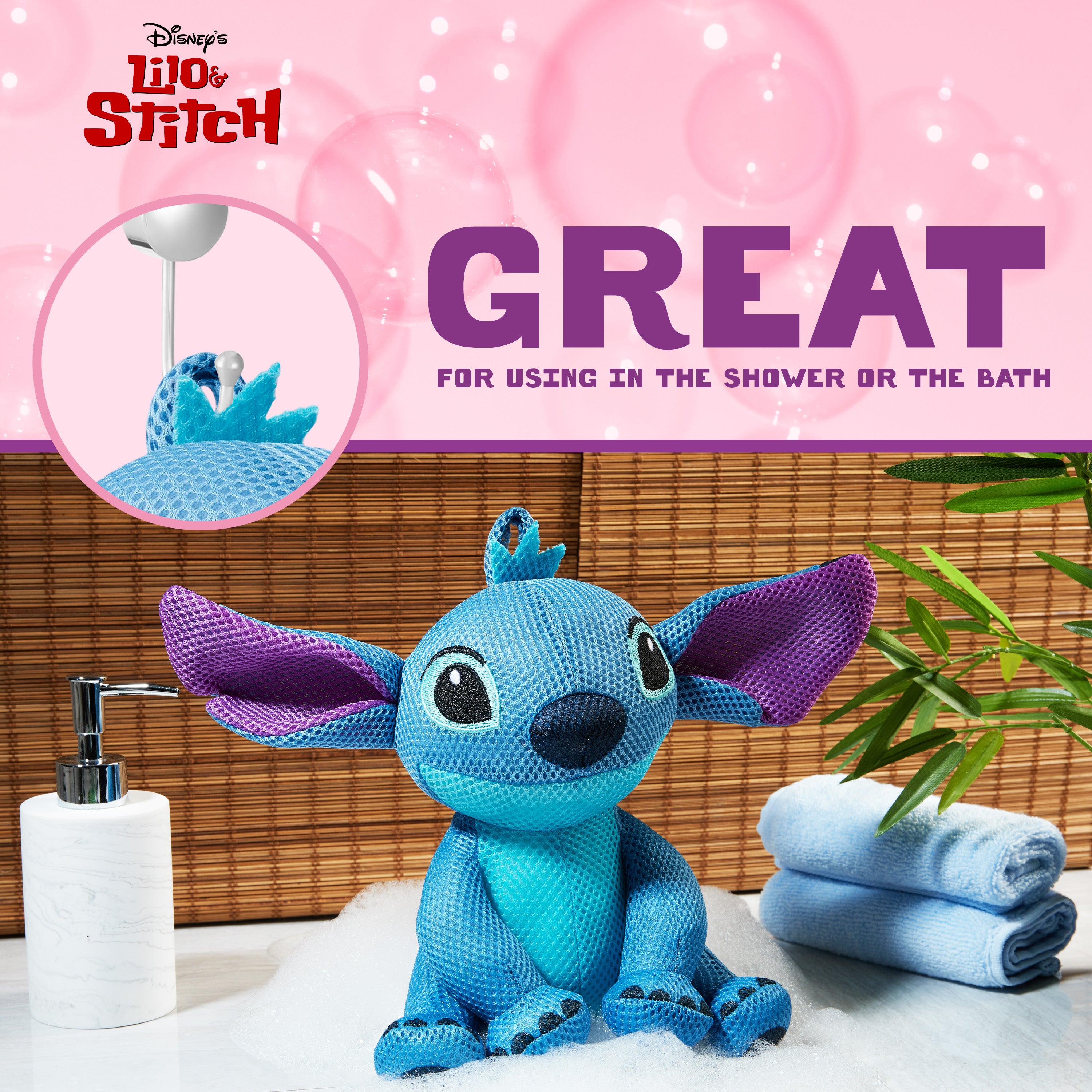 get-trend-boys-stitch-ponge-bain-enfant-fleur-douche-douce image 2