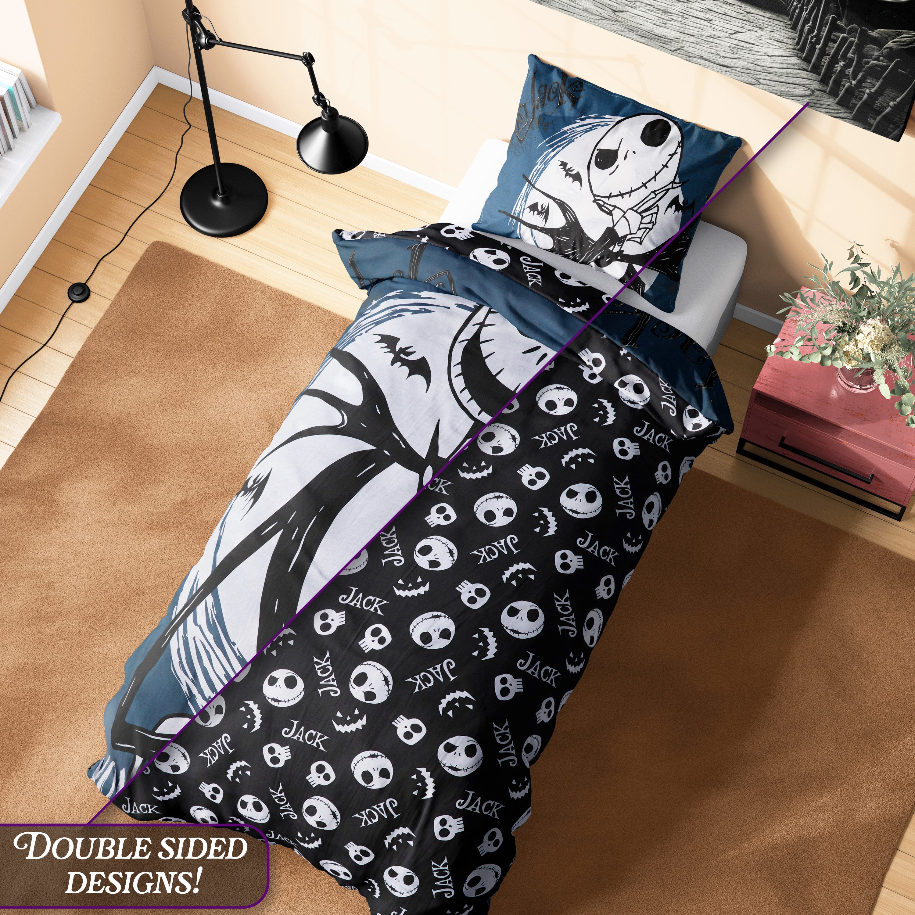 nightmare-christmas-housse-couette-jack-single-noire-1-pers image 4