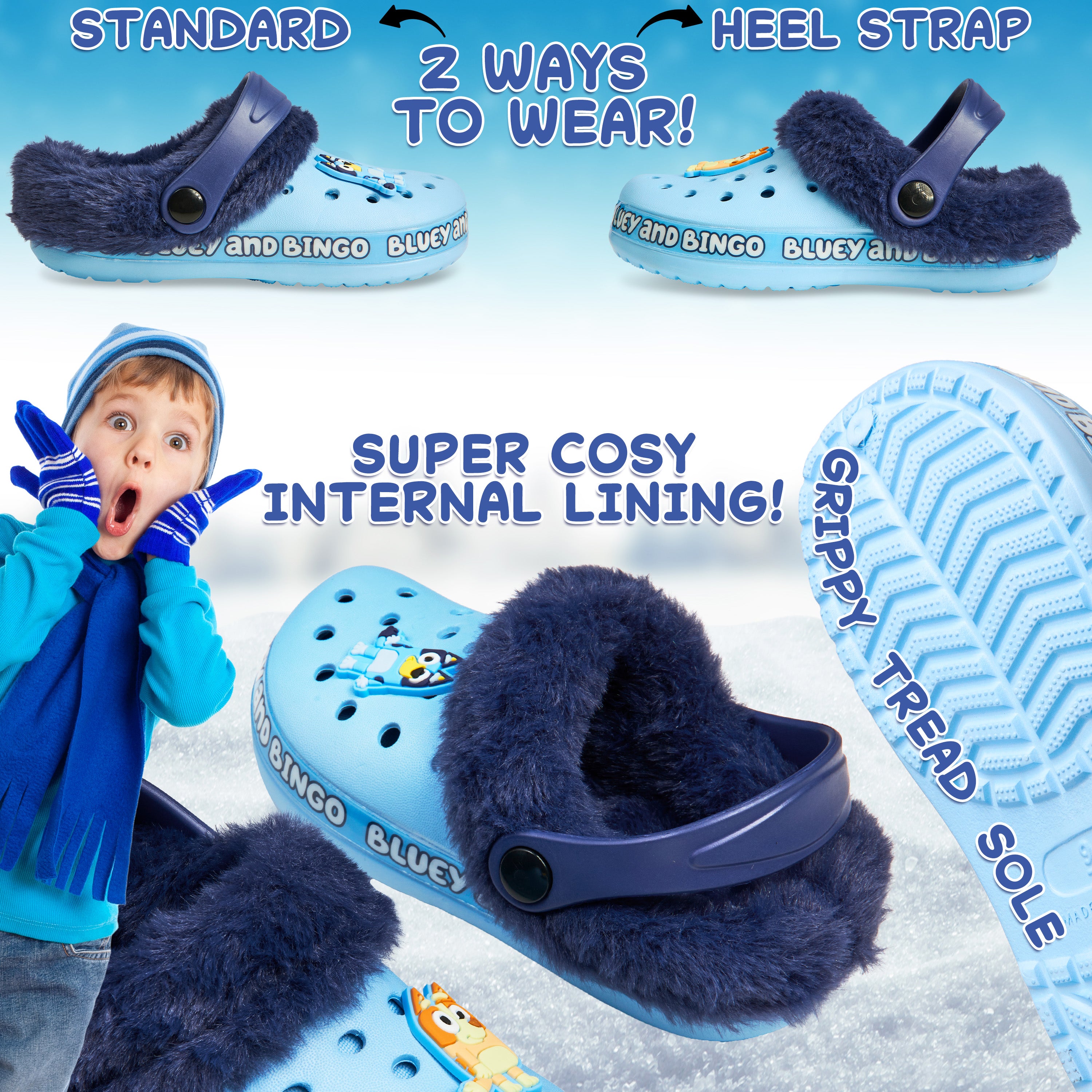 bluey-sabots-enfant-fourr-s-amovibles-breloques-jardin image 4