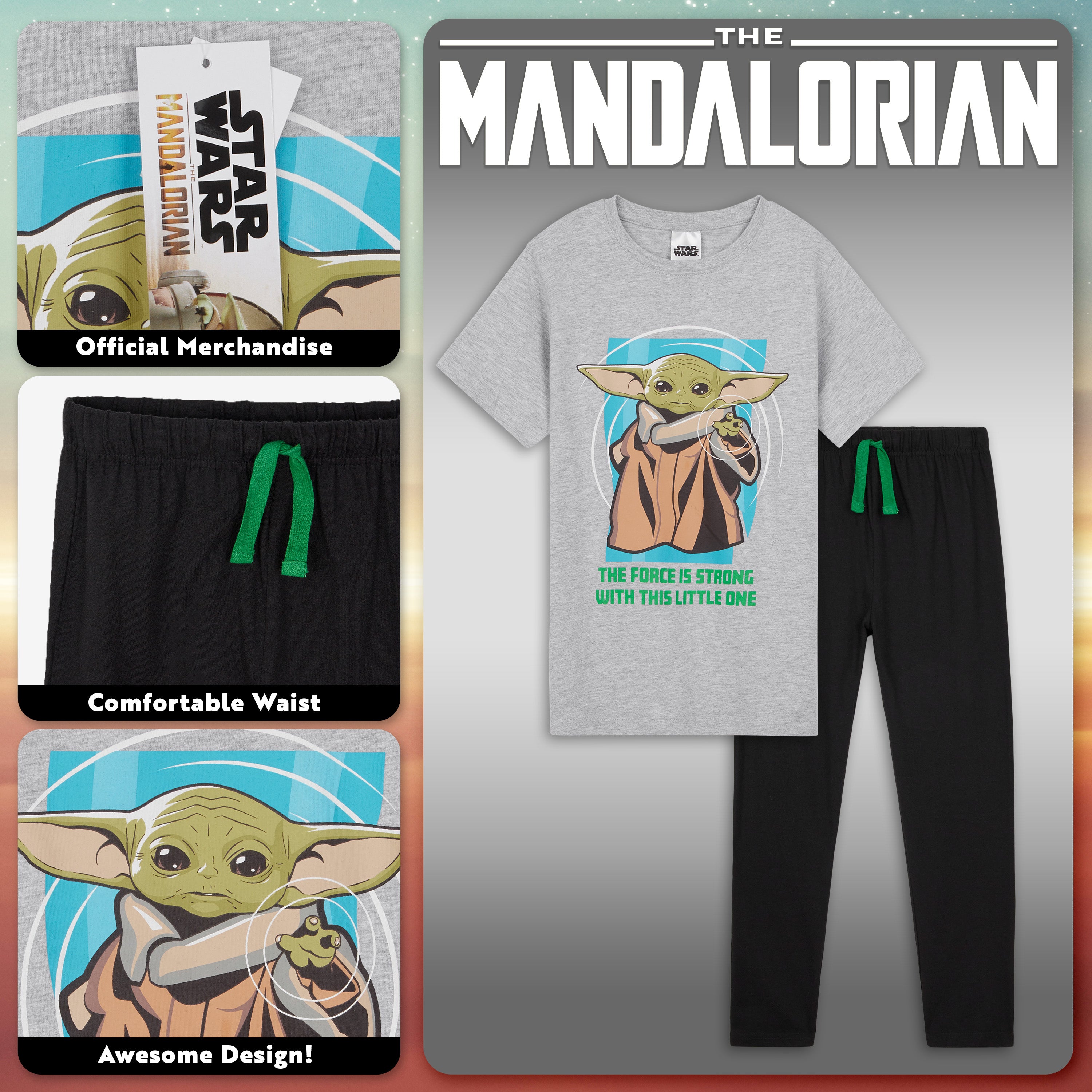 disney-mandalorian-baby-yoda-pyjama-gar-on-coton-7-14-ans image 3