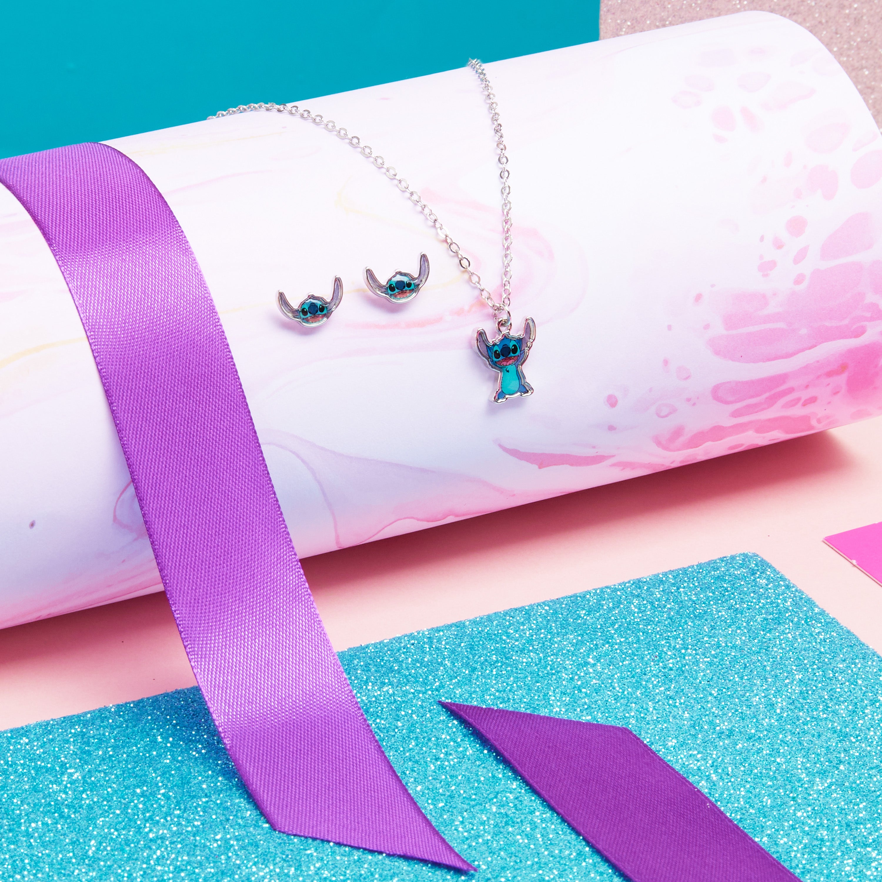 disney-stitch-parure-bijoux-fille-collier-bracelet-bagues image 2
