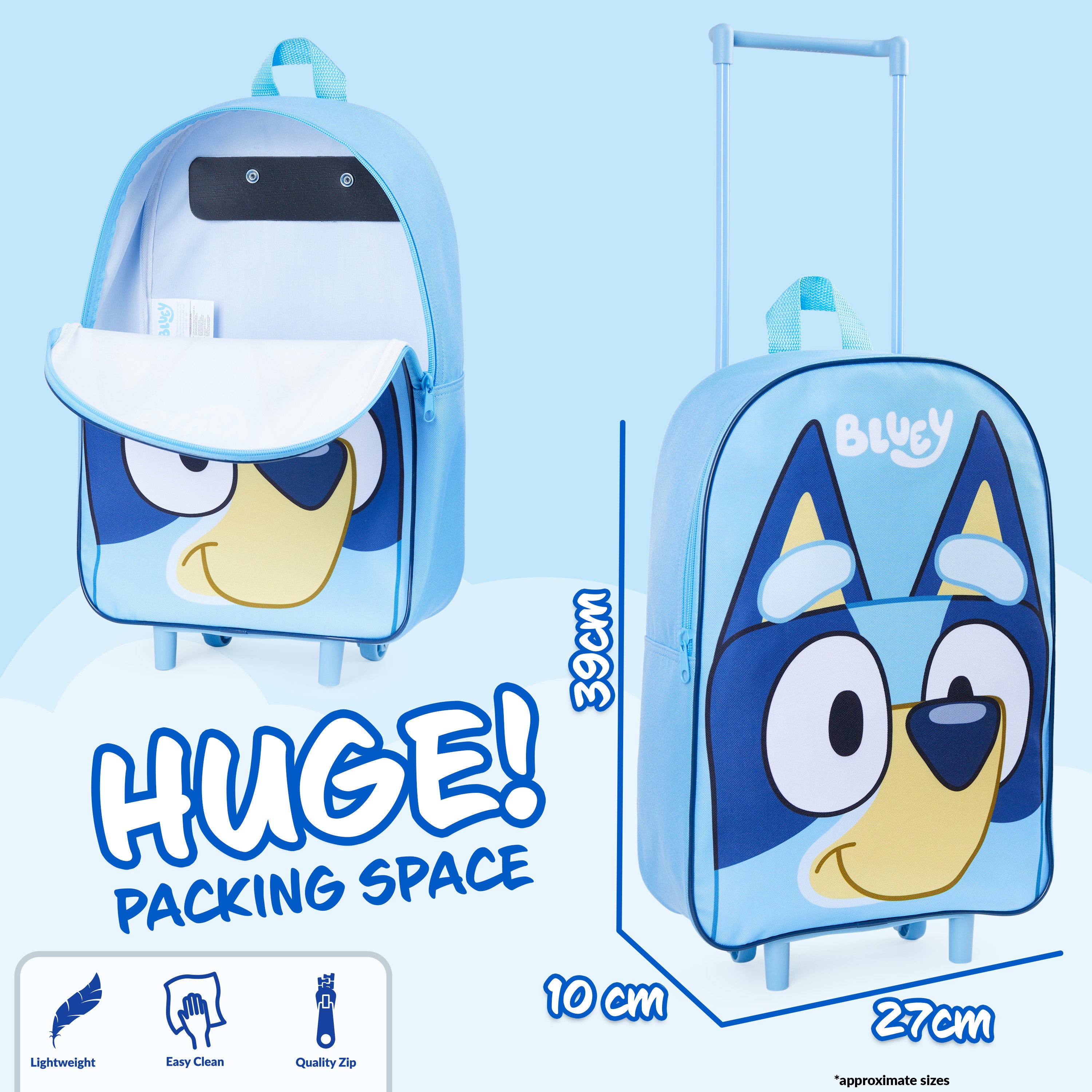 bluey-valise-enfant-roulettes-trolley-pliable-39-cm image 4