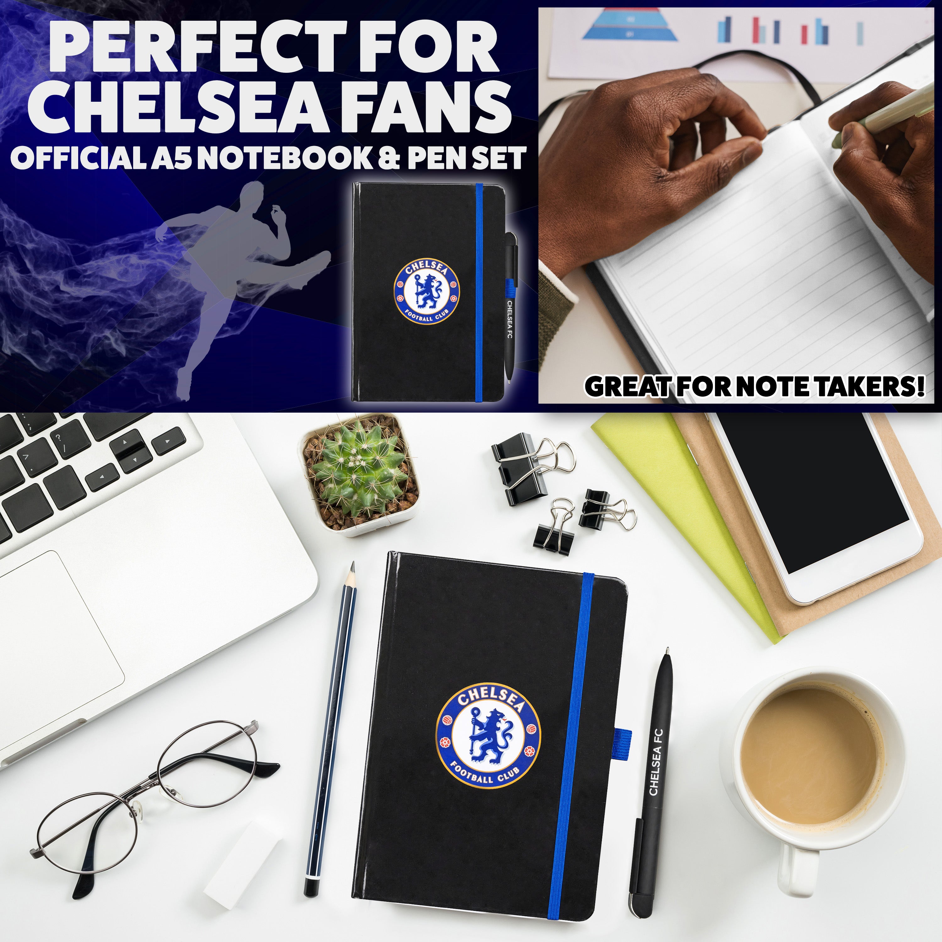 chelsea-f-c-set-carnet-a4-lign-stylo-supporters image 6