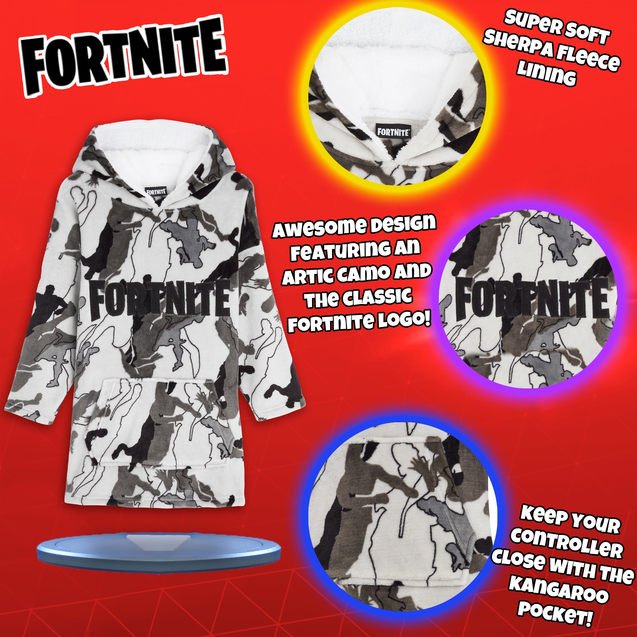 fortnite-sweat-plaid-ado-polaire-sherpa-extra-long-14-ans image 3