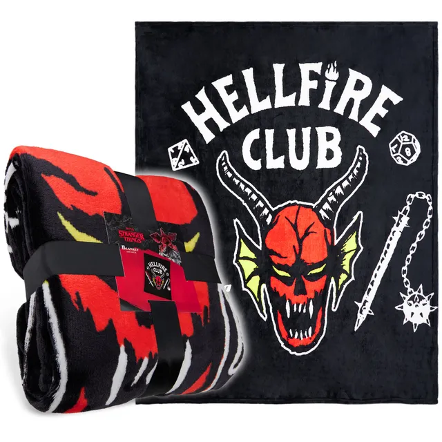 stranger-things-plaid-polaire-noir-hellfire-club-150x130cm image 1