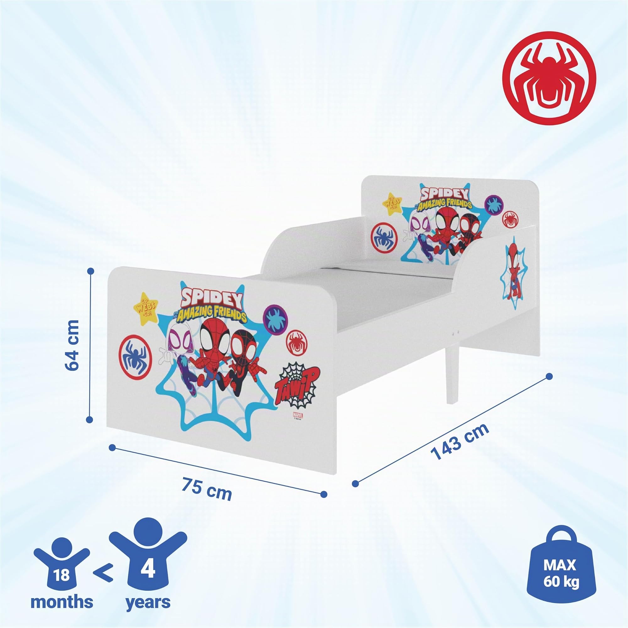 marvel-spidey-lit-enfant-bois-70-x-140-cm-lattes-3-6-ans image 3