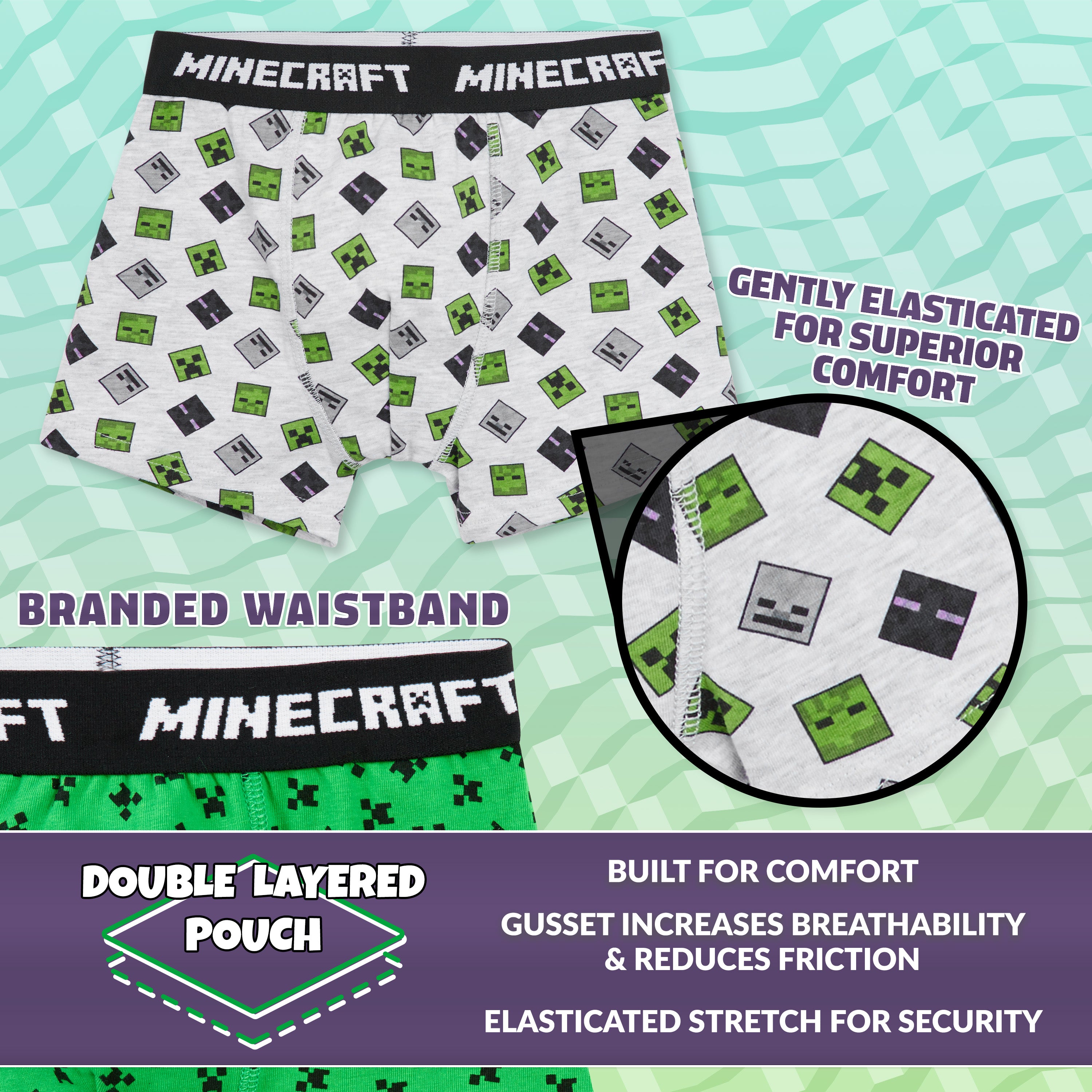 minecraft-boxer-gar-on-9-10-ans-lot-de-3-coton-gamer image 4