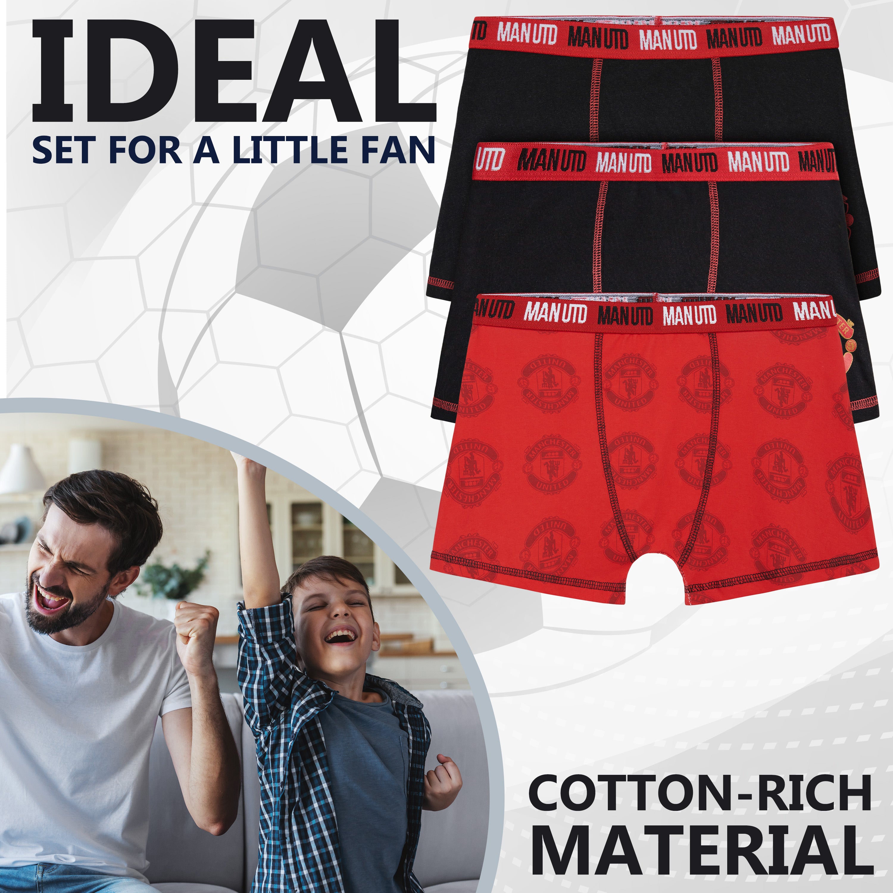manchester-united-boxer-gar-on-lot-3-9-10-ans-coton image 3