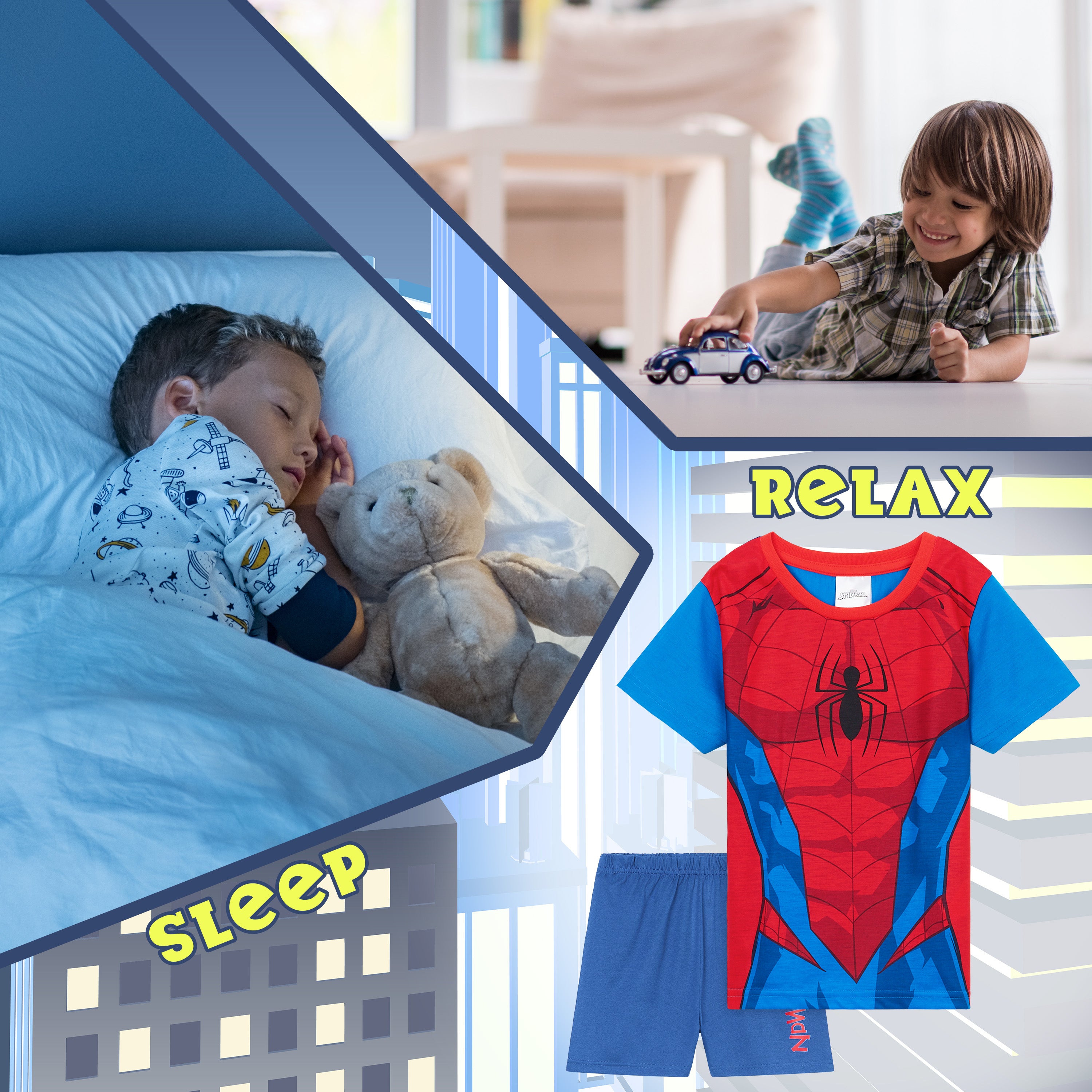 marvel-spiderman-pyjama-gar-on-court-avengers-7-8-ans-coton image 5