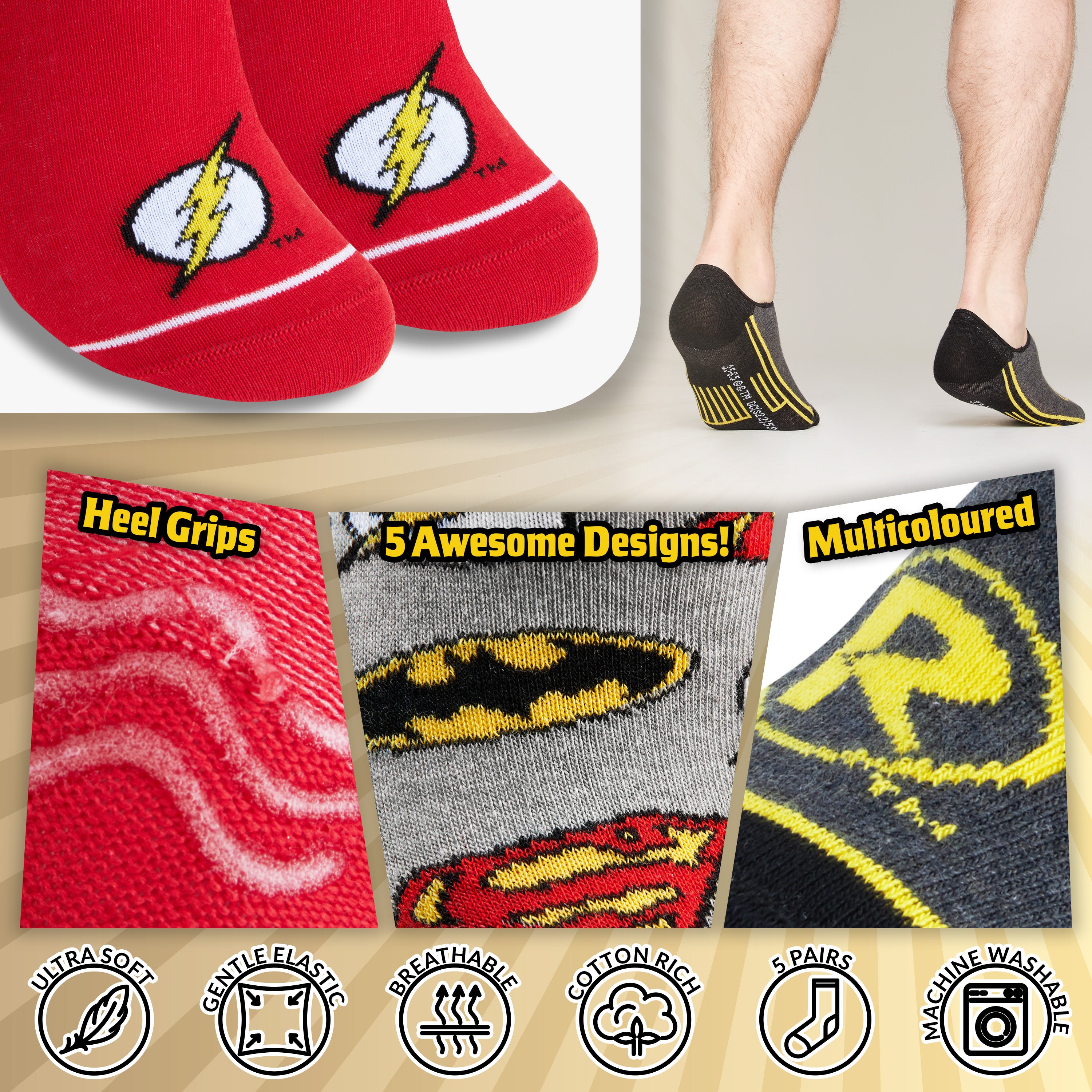 dc-comics-lot-5-chaussettes-homme-batman image 3