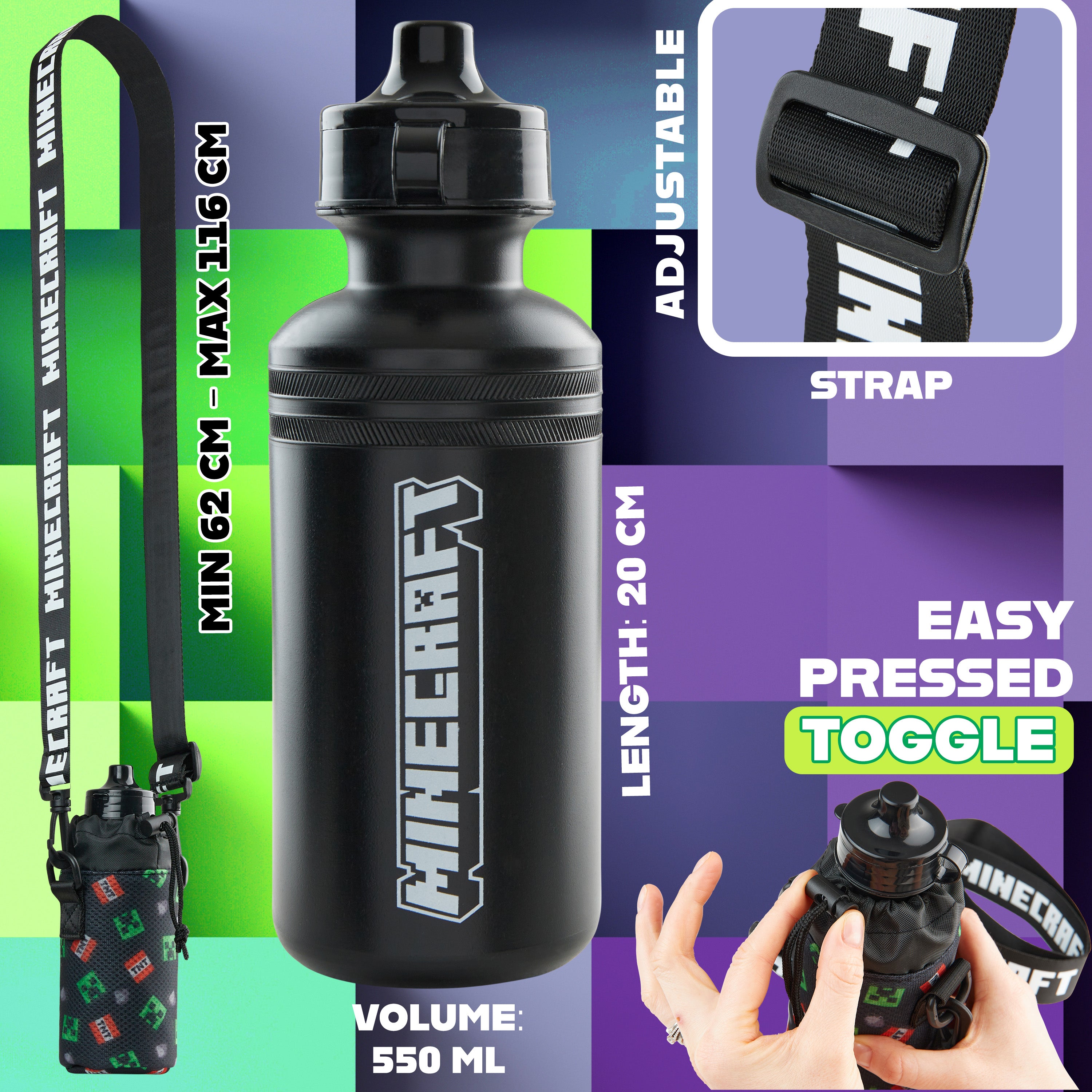 get-trend-school-supplies-minecraft-550ml-gourde-creeper-sans-bpa image 6